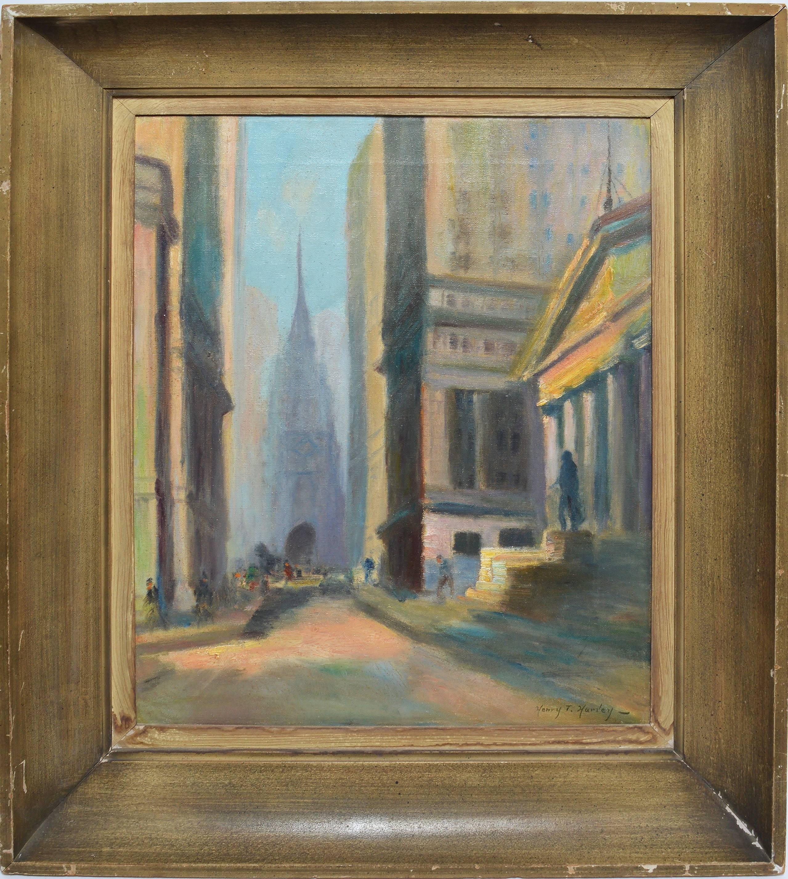 Unknown Landscape Painting - View of Lower Manhattan