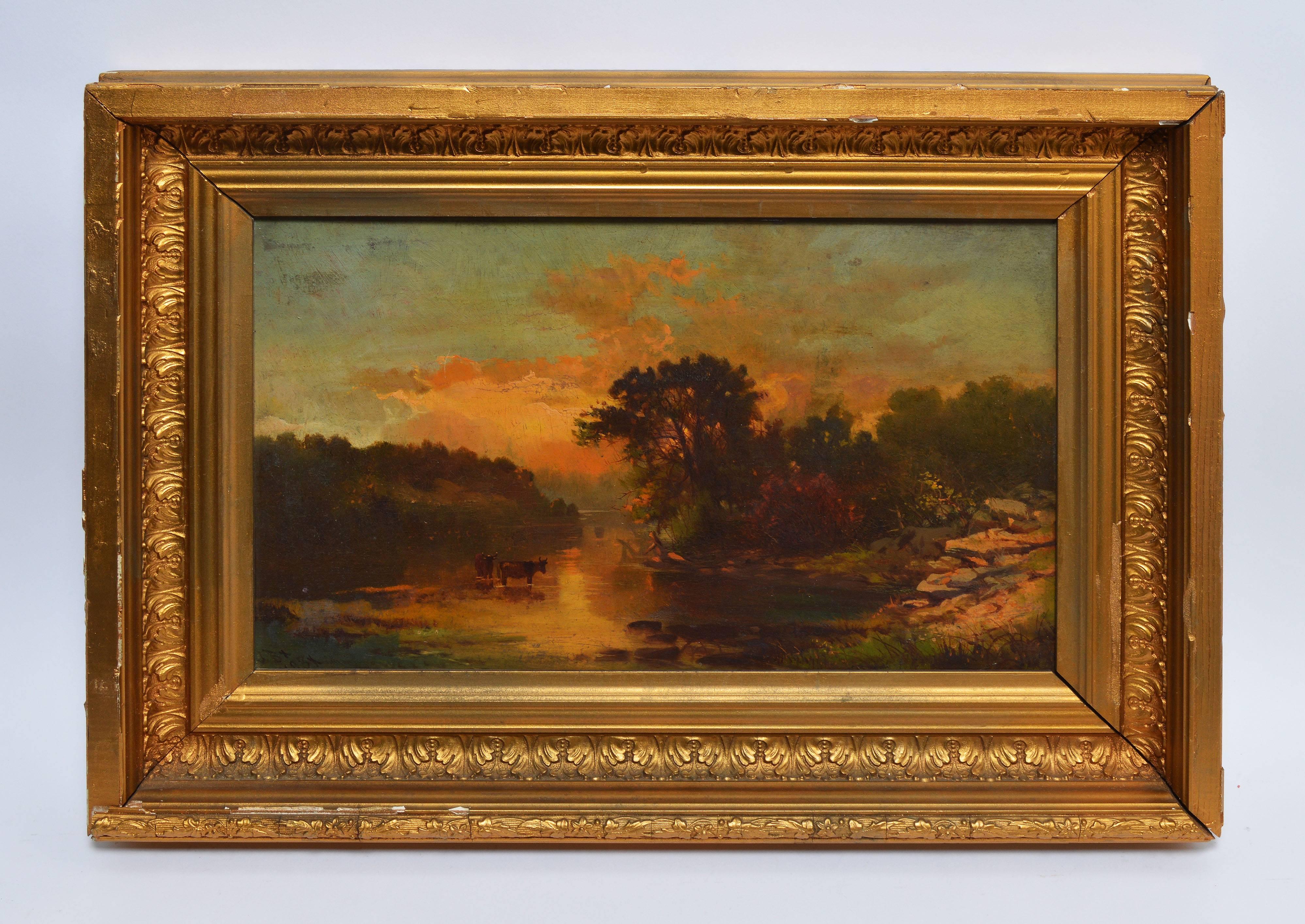 Hudson River School Landscape - Painting by Unknown