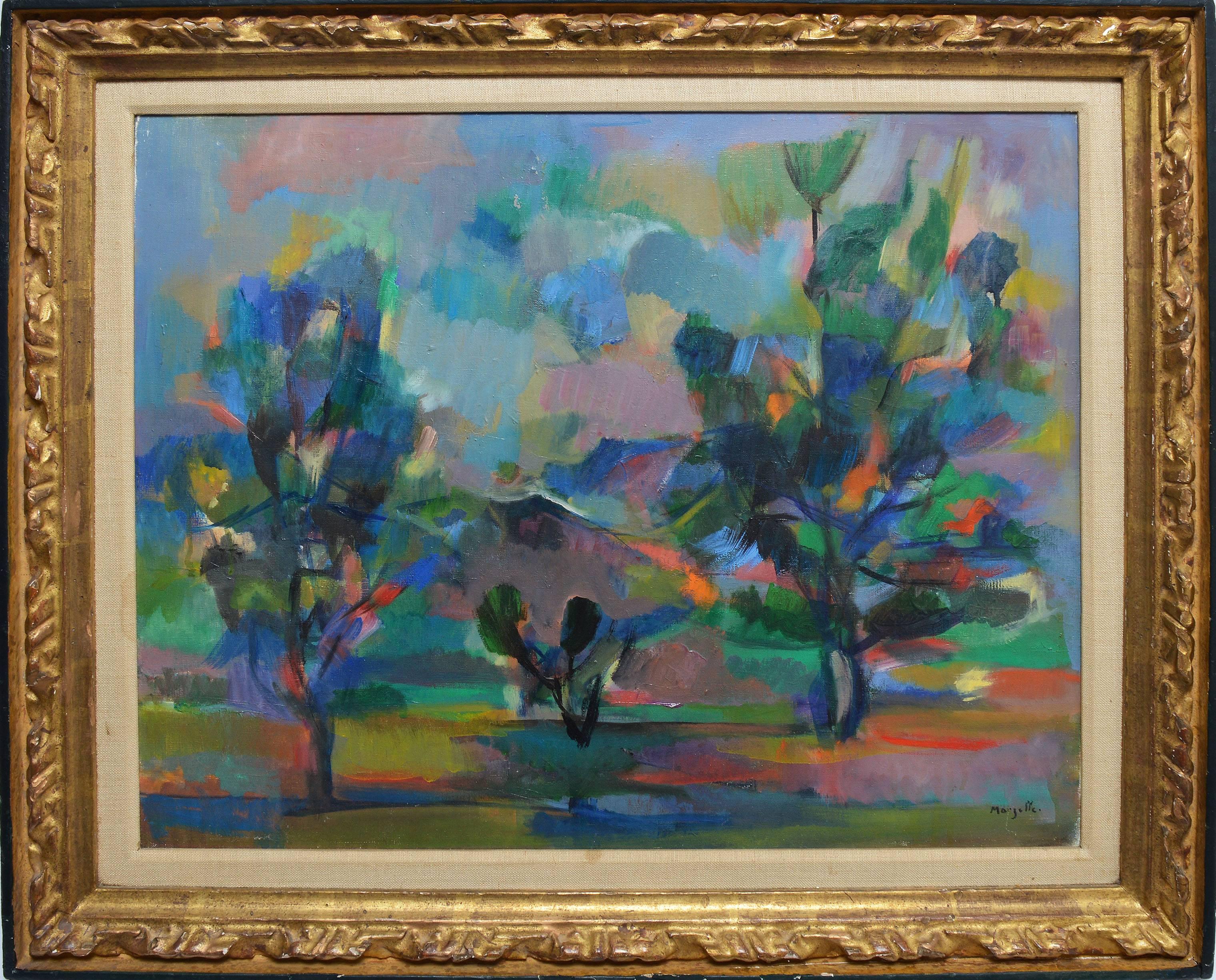 Jean Marzelle Landscape Painting - Modernist Paris School Landscape