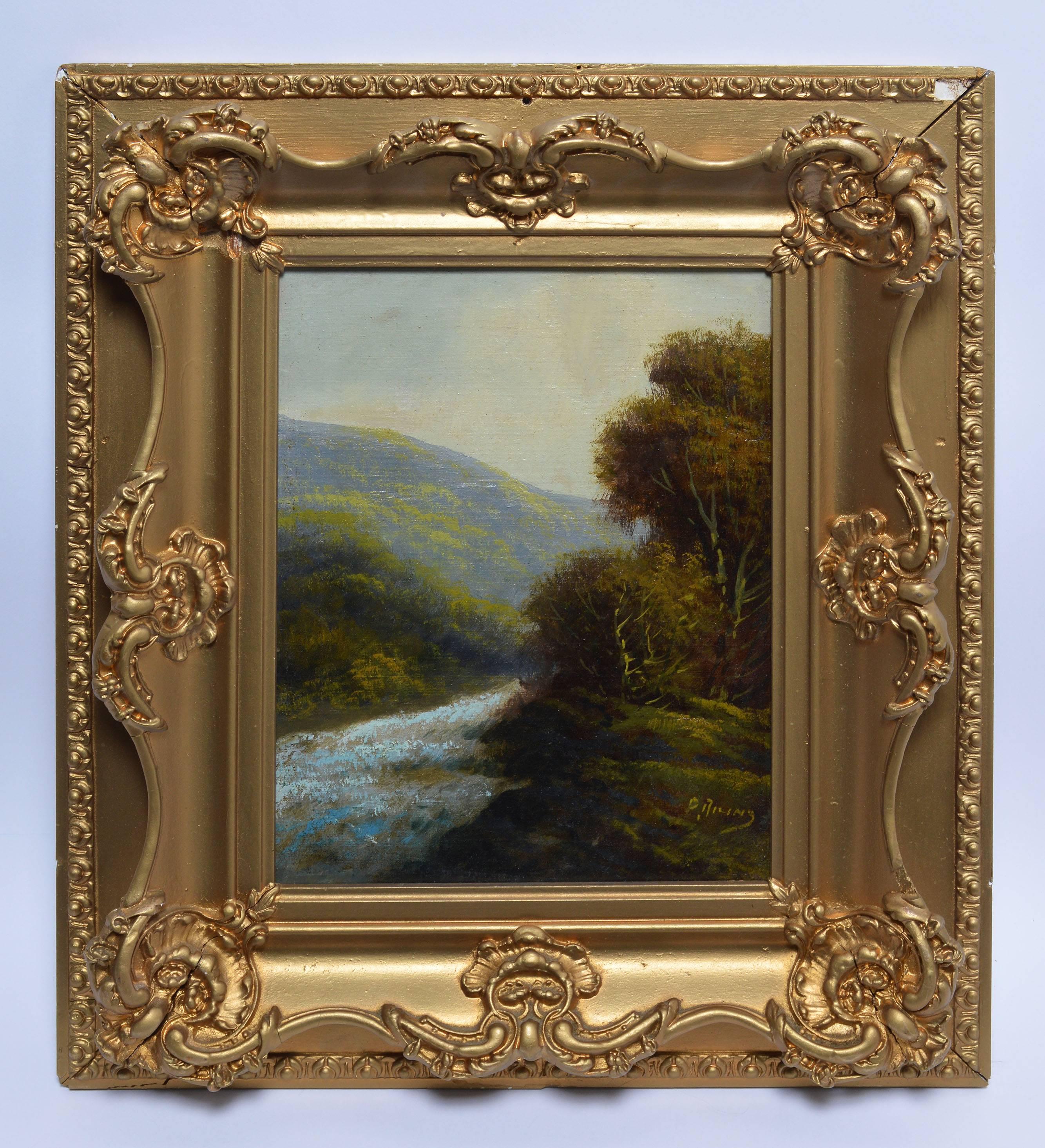 Paysage de l'école de la rivière Hudson par Charles P. Rising - Painting de Charles Parmelee Rising