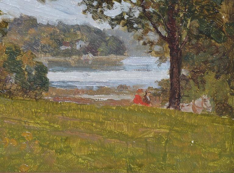 Otto Eugene Hake Riding Near a Lake by Otto Hake, Painting at 1stdibs