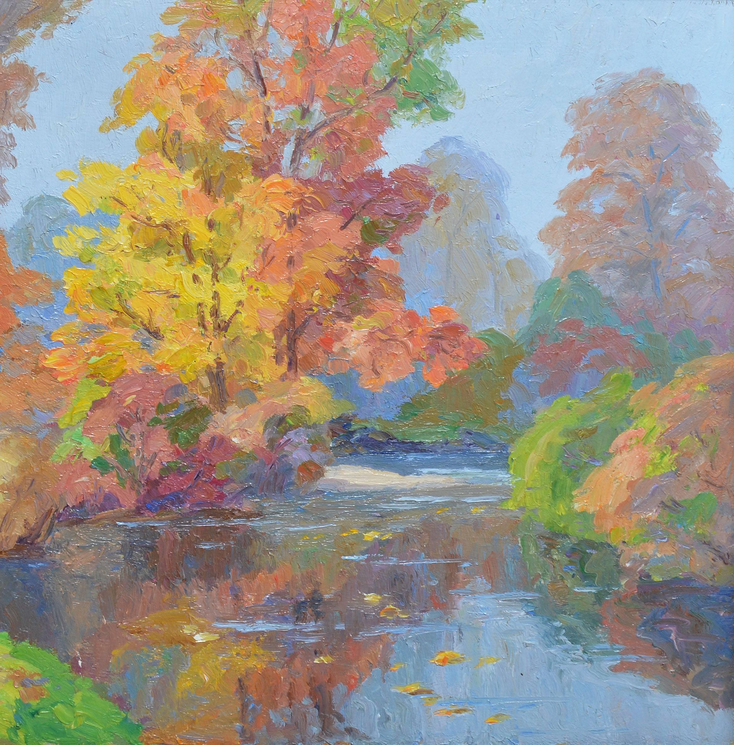 Fall River Landscape - Impressionist Painting by Frances Alice Keffer