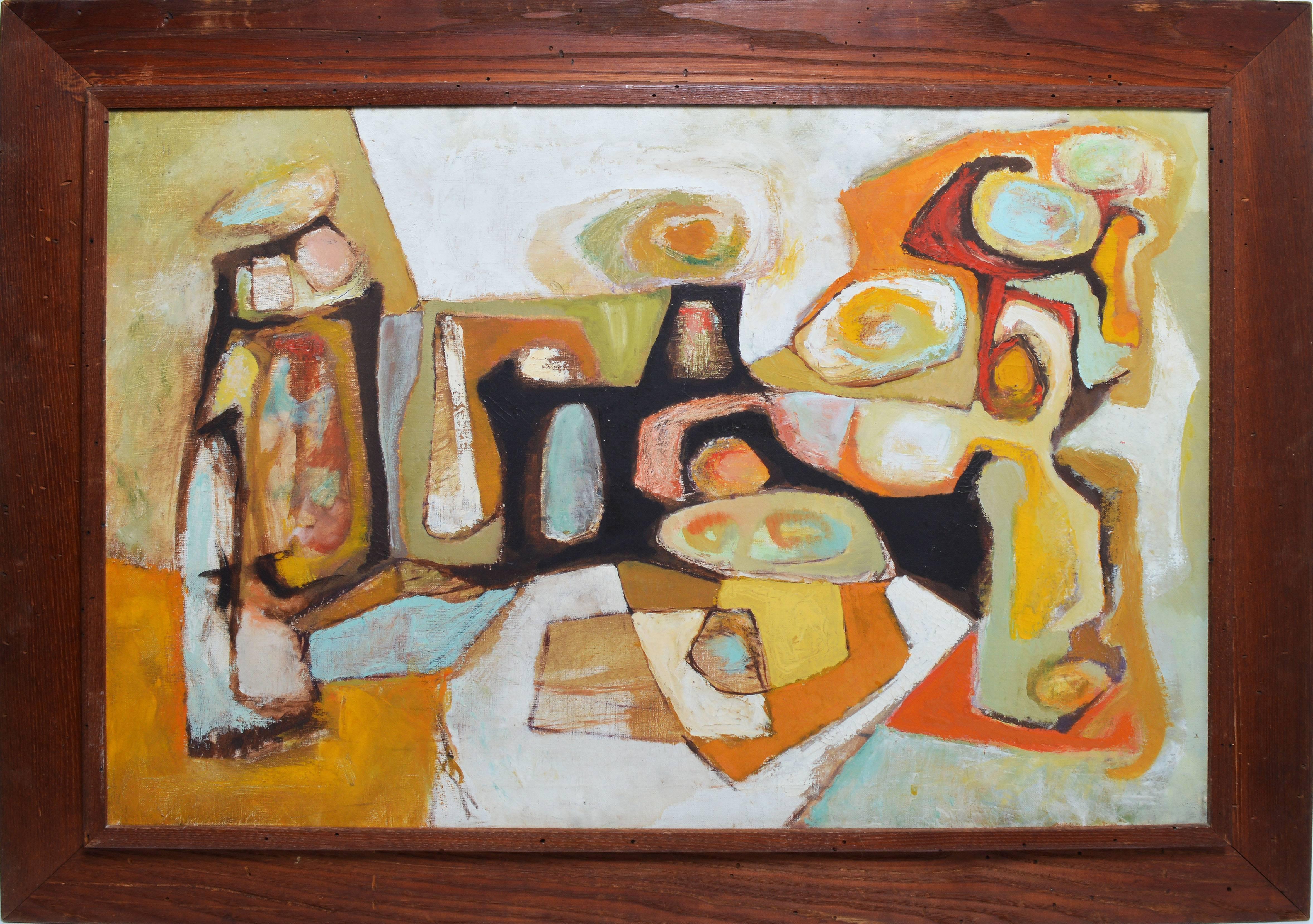 Unknown Abstract Painting - Mid Century Modernist Still Life
