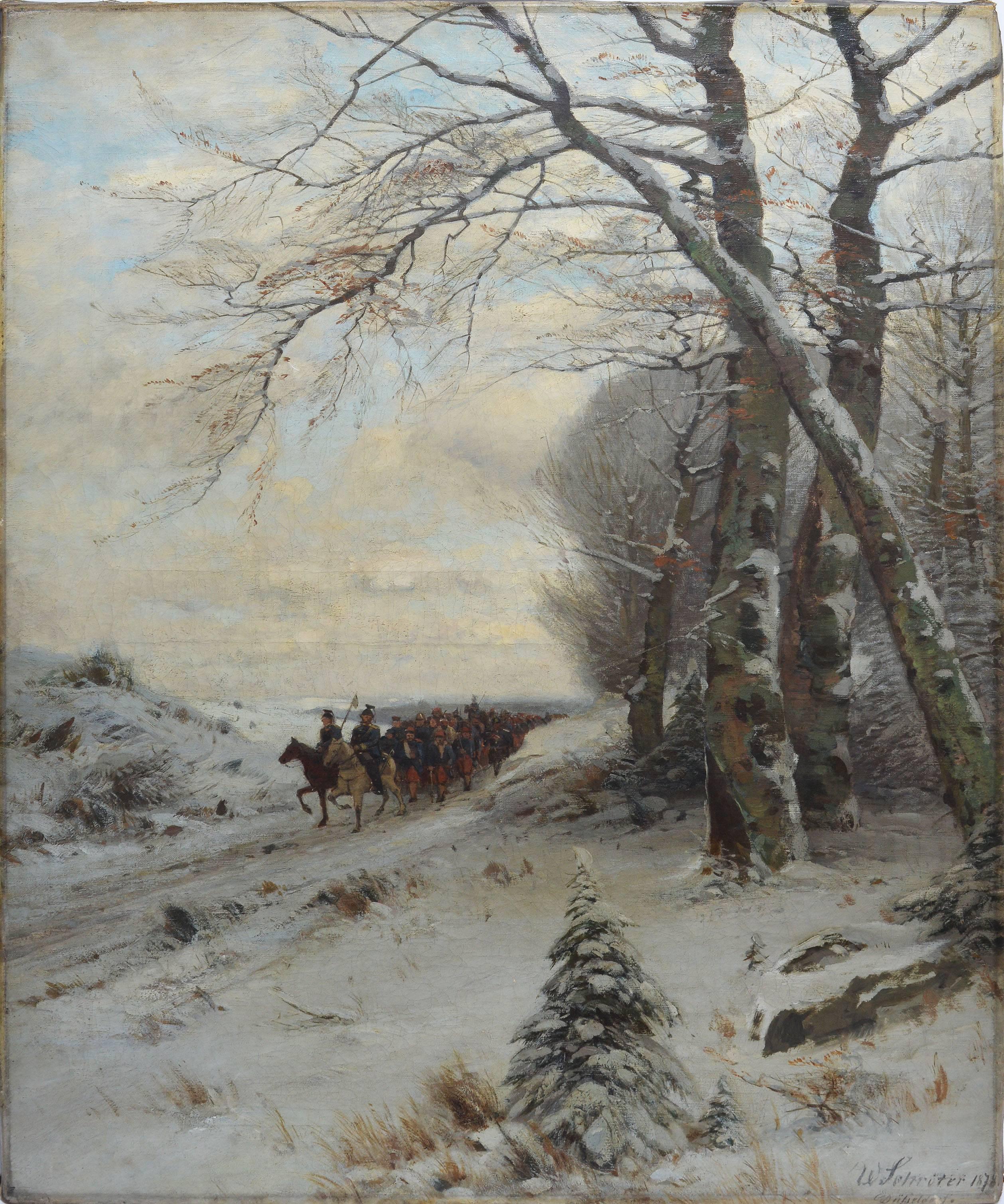 Deutsche Winterlandschaft in Deutschland – Painting von Wilhelm Schroeter