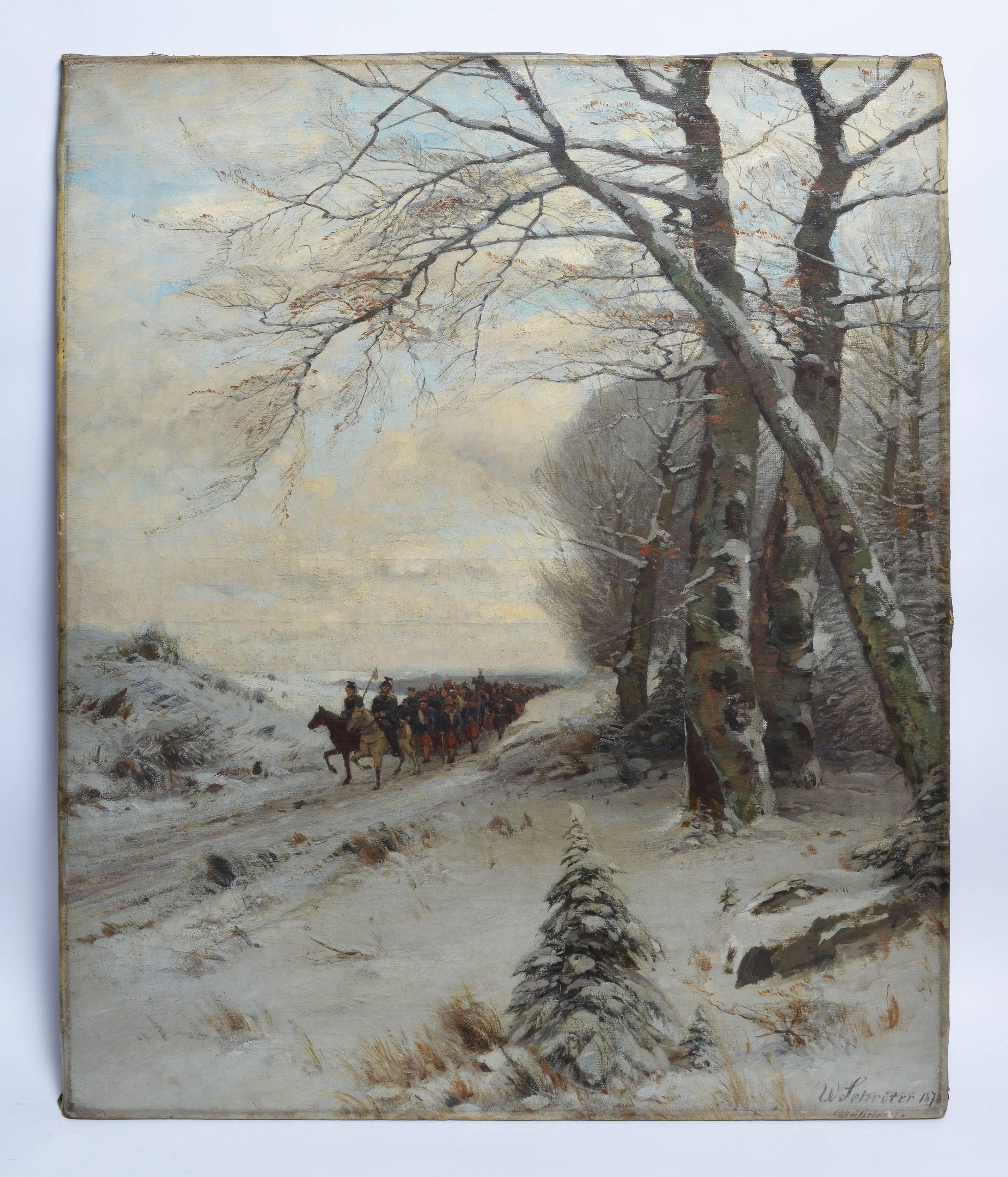 Wilhelm Schroeter Landscape Painting – Deutsche Winterlandschaft in Deutschland