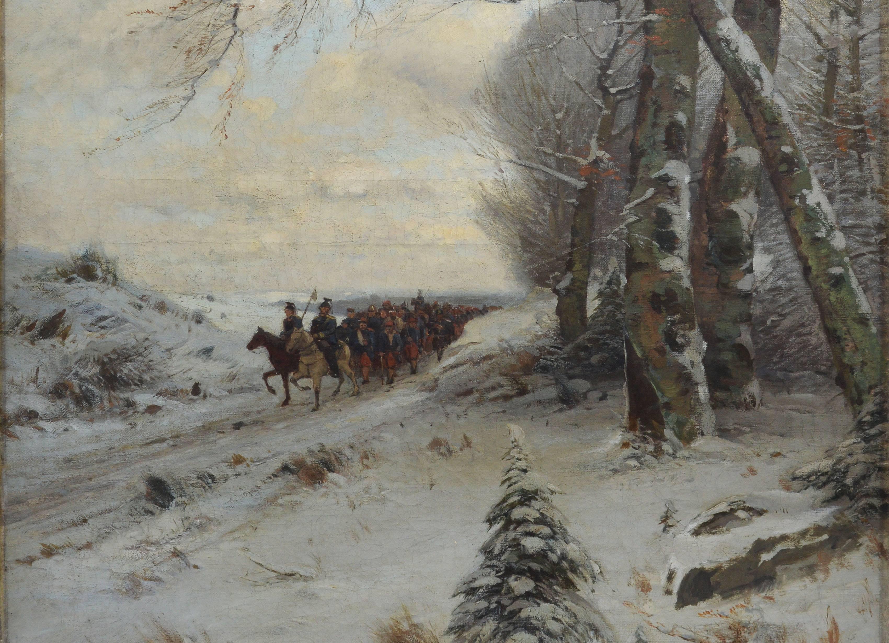 Deutsche Winterlandschaft in Deutschland (Grau), Landscape Painting, von Wilhelm Schroeter