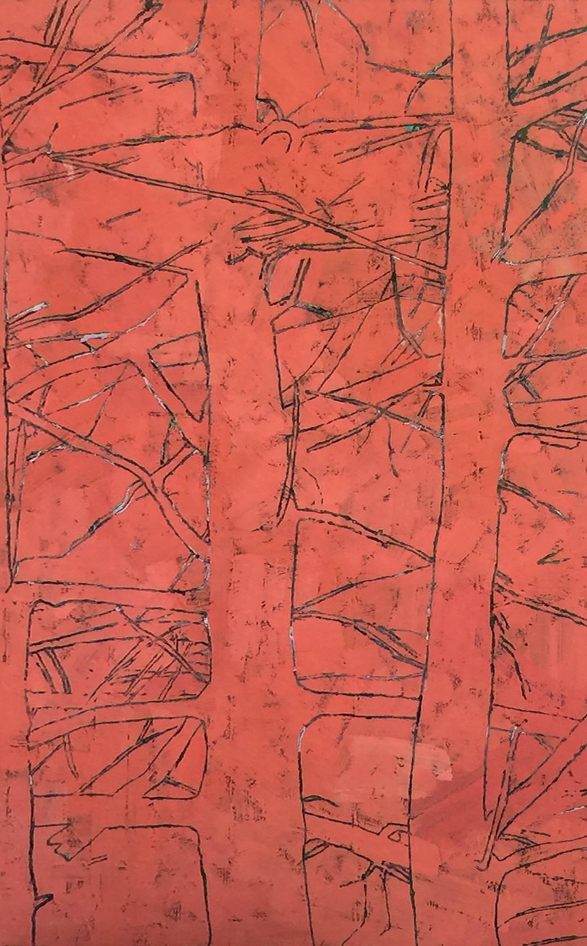 Mark Lavatelli Abstract Painting - Tree Glyph #14