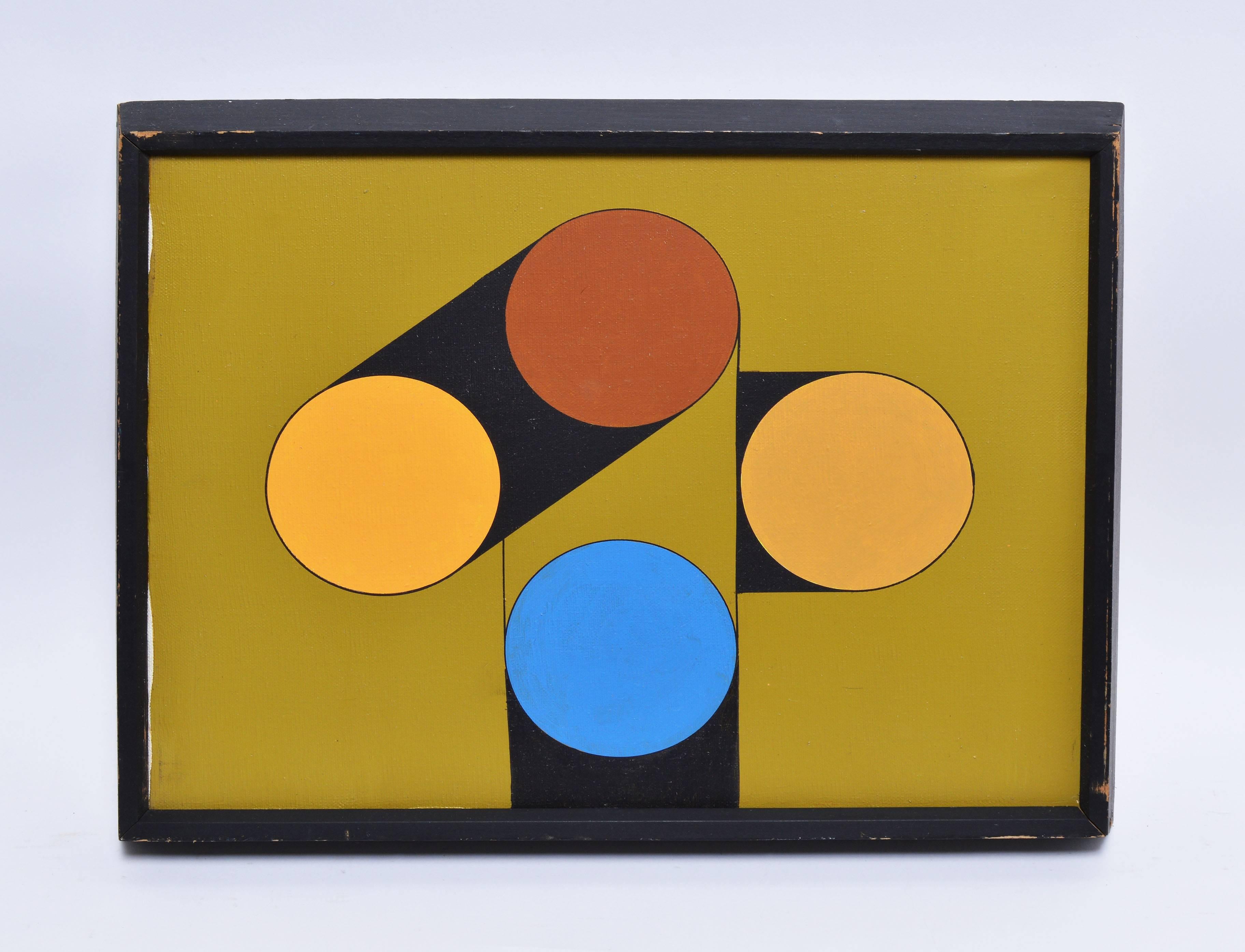 Mid Century Geometric Abstract - Painting by Unknown