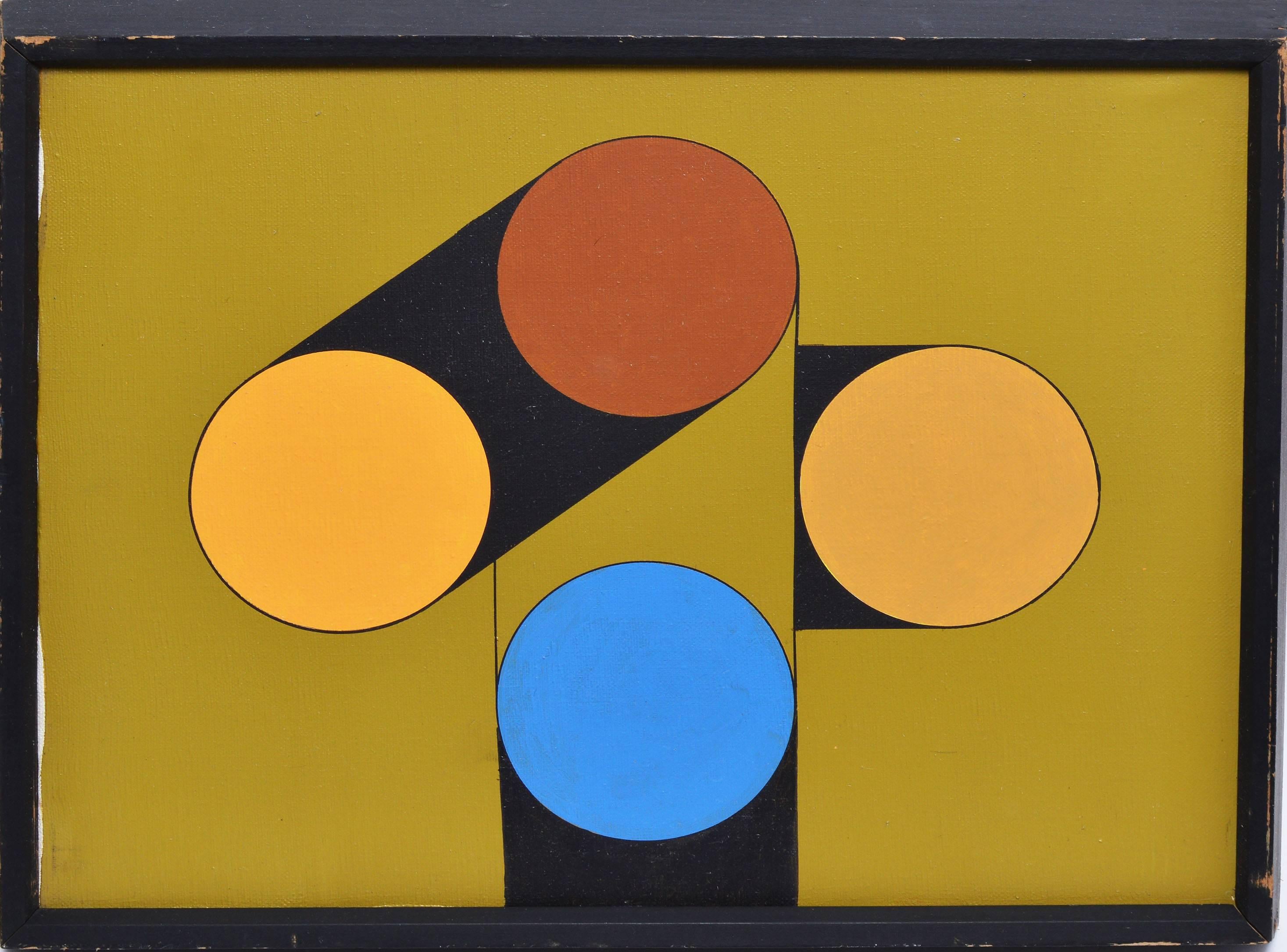 Unknown Abstract Painting - Mid Century Geometric Abstract