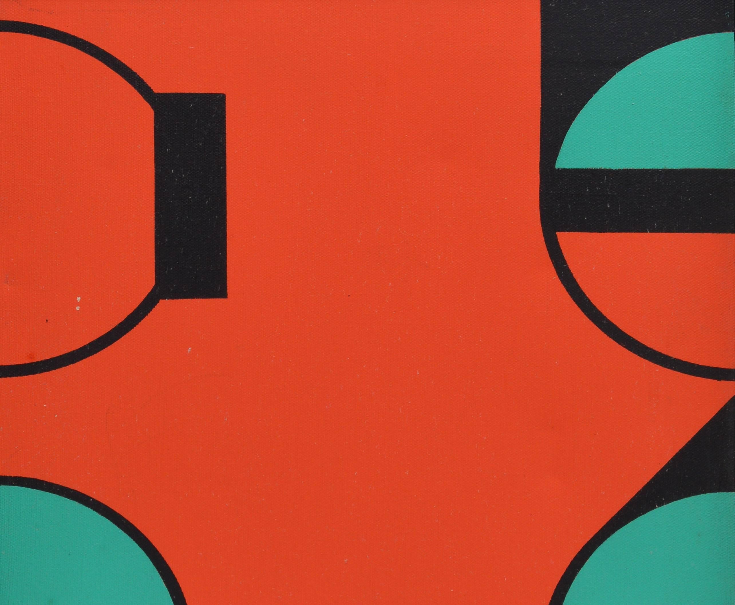 Mid Century Abstract in Red 1