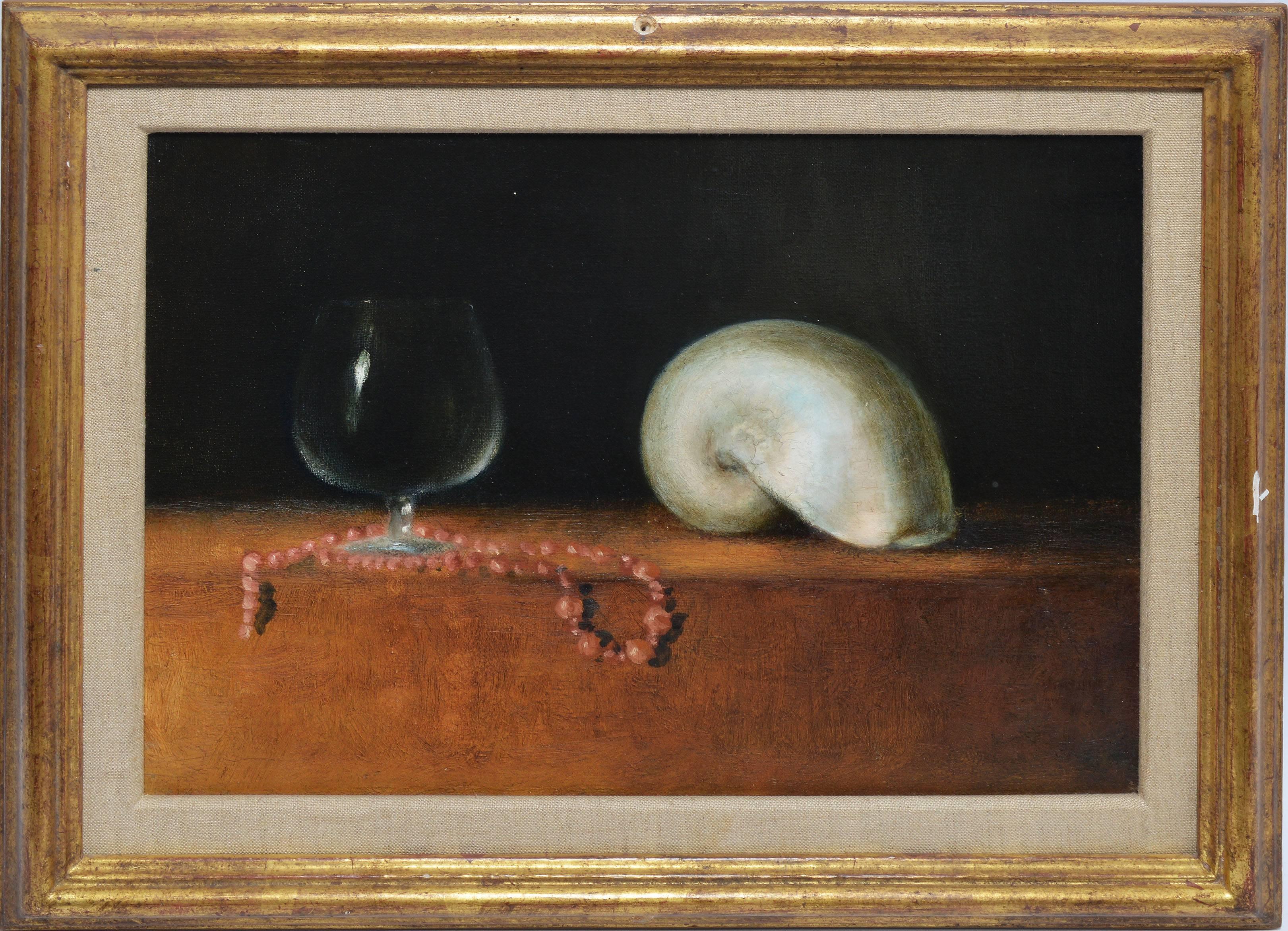 Unknown Still-Life Painting - Trompe L'oeil Still Life with Beach Shells