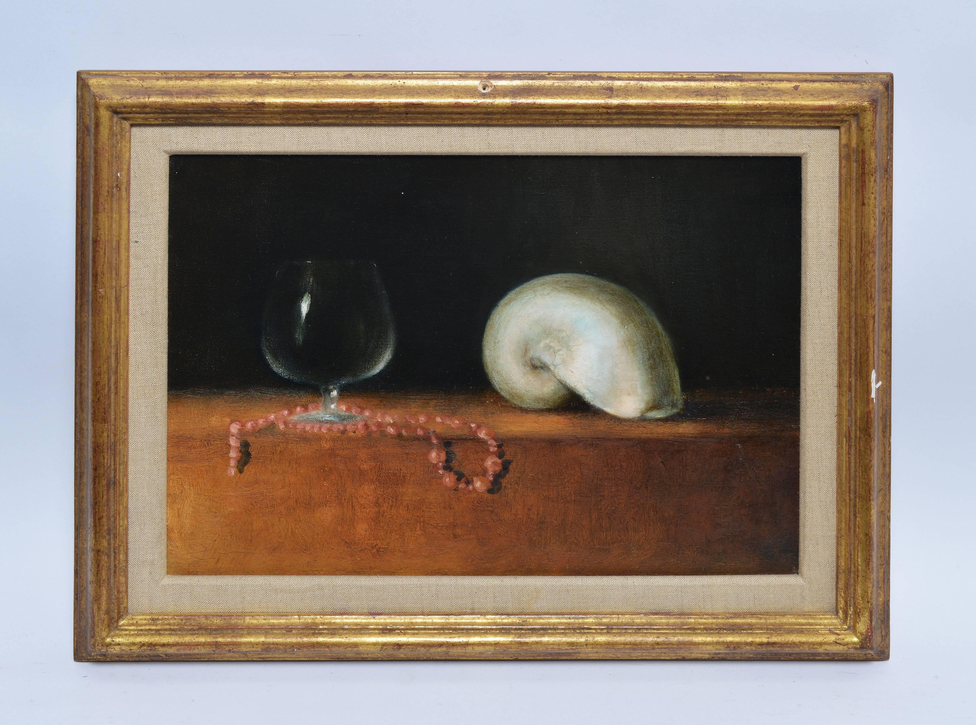 Trompe L'oeil Still Life with Beach Shells - Painting by Unknown