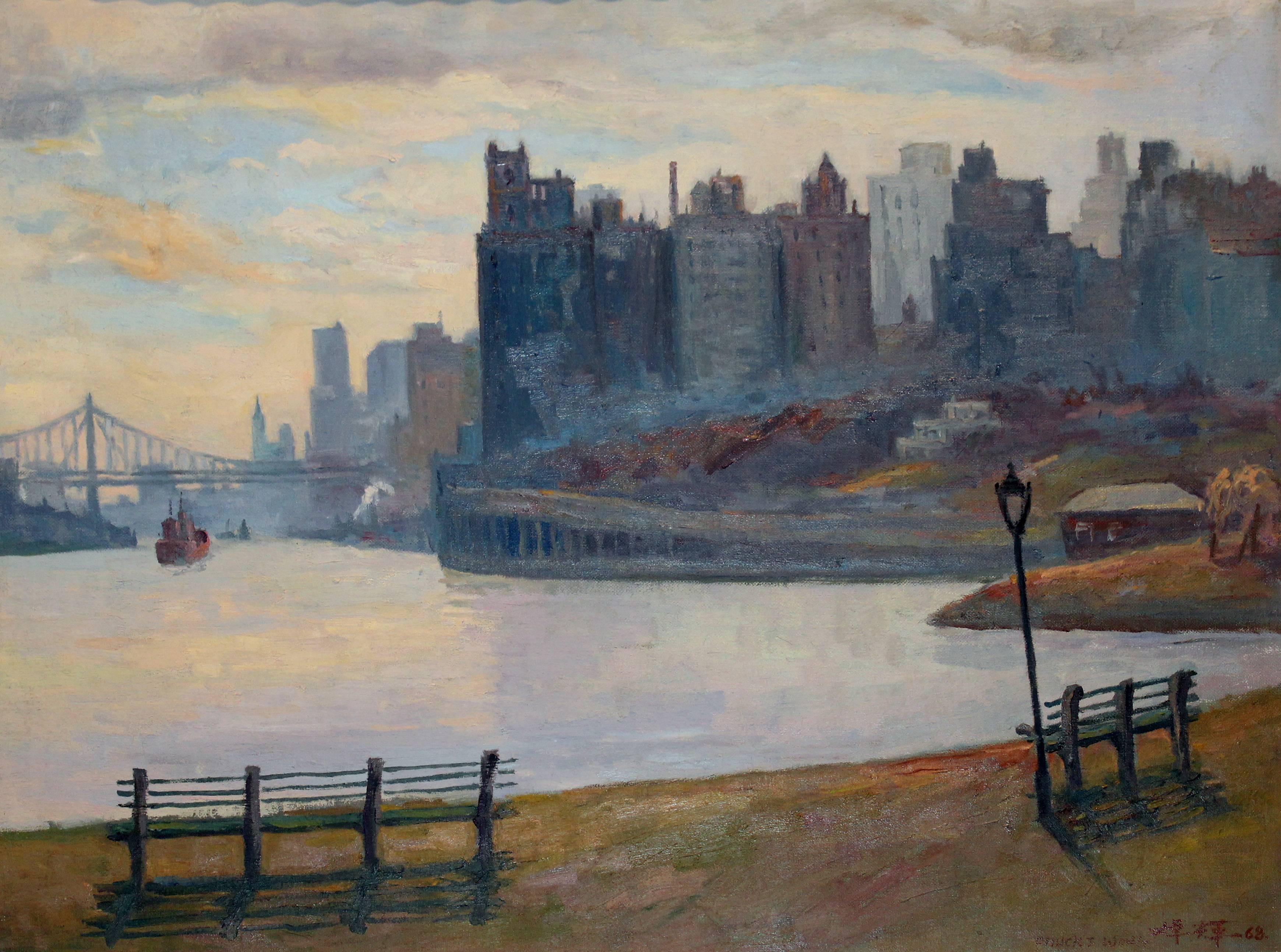 Chuck Fee Wong Landscape Painting - New York City Shore