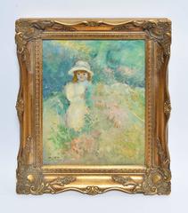 Impressionist Portrait of a Girl in Wild Flowers
