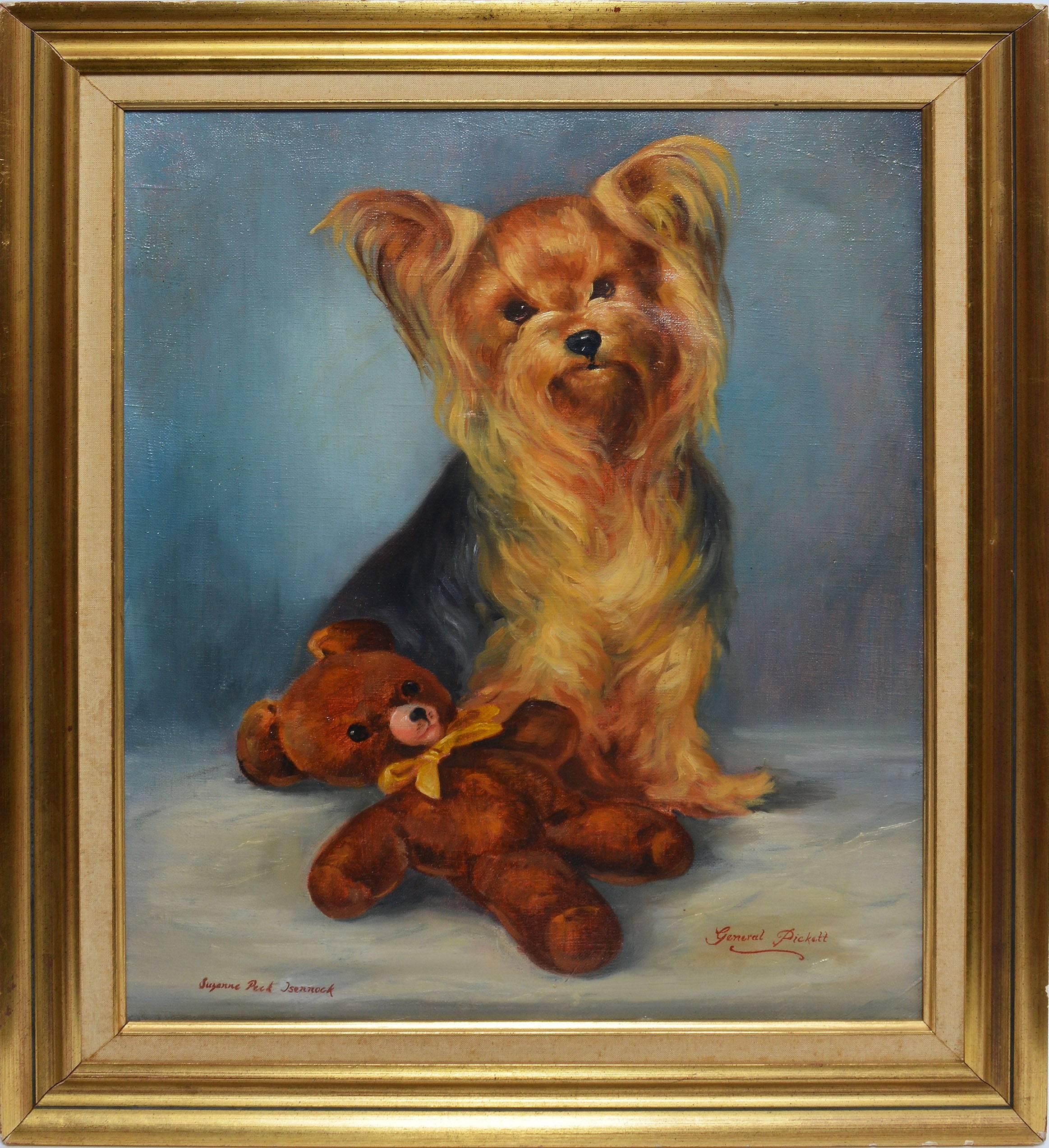 Unknown Animal Painting - Portrait of a Yorkie Dog 