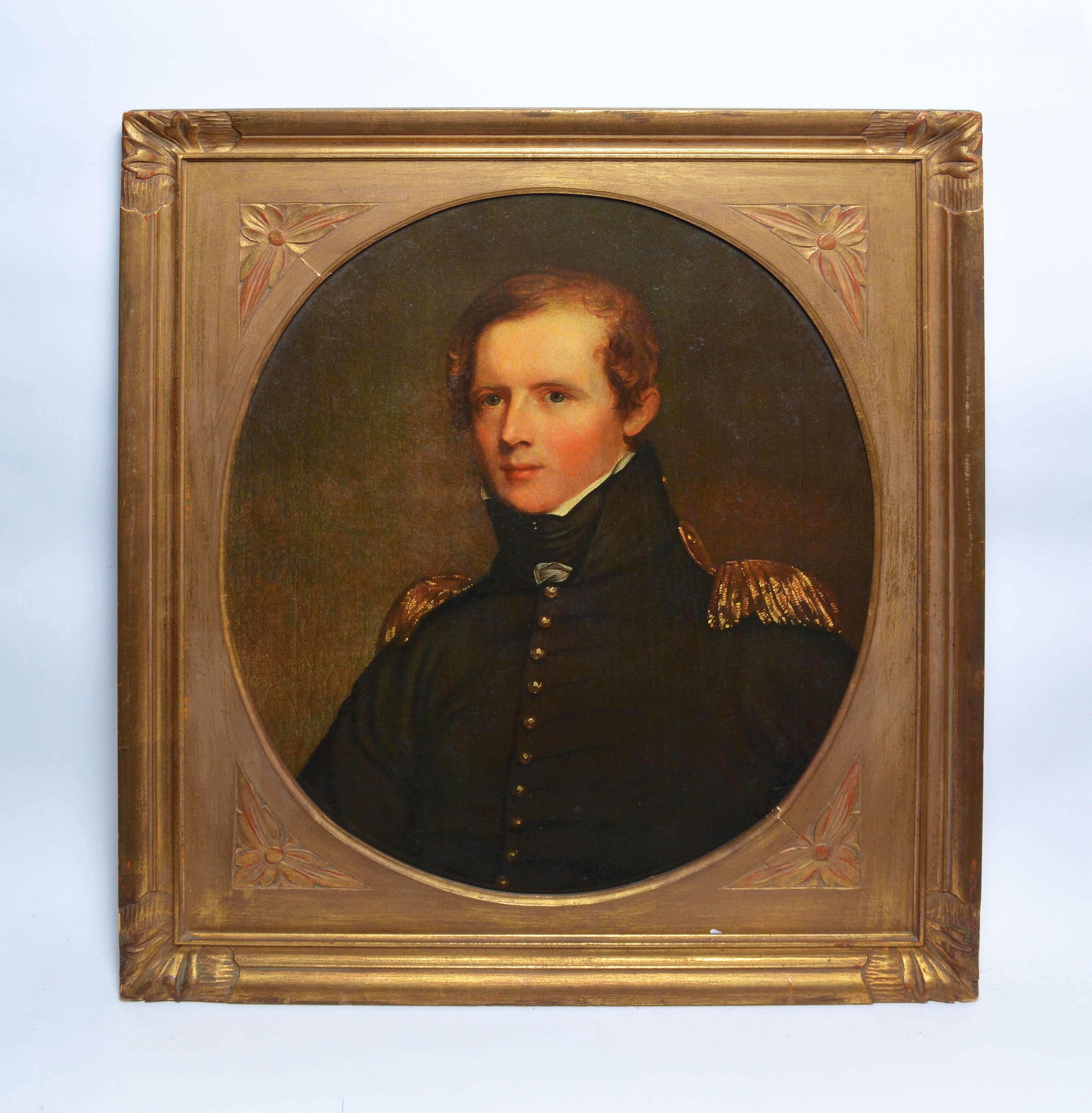 Portrait of a Young Military Officer - Painting by Unknown