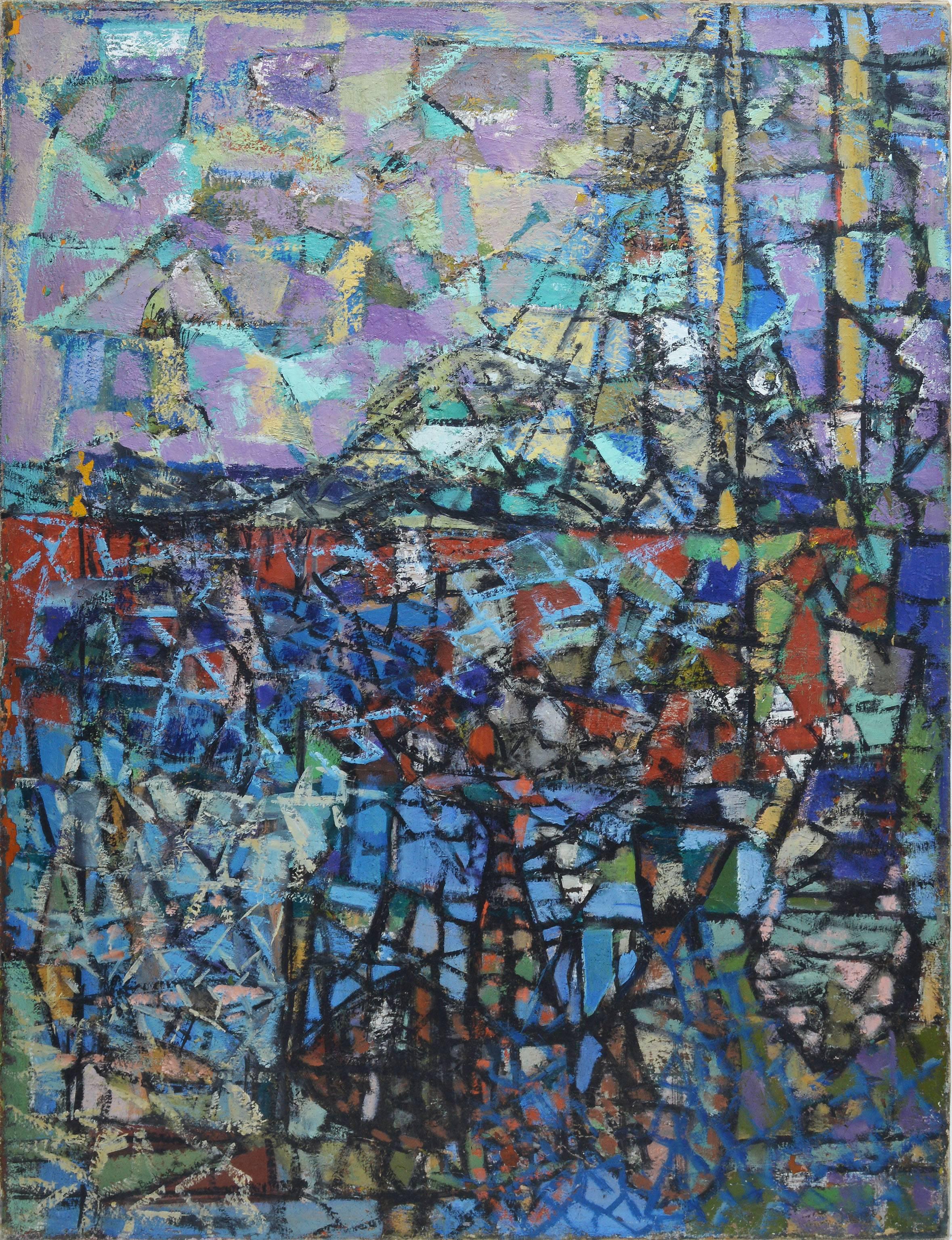 Abstract Harbor View - Painting by Unknown