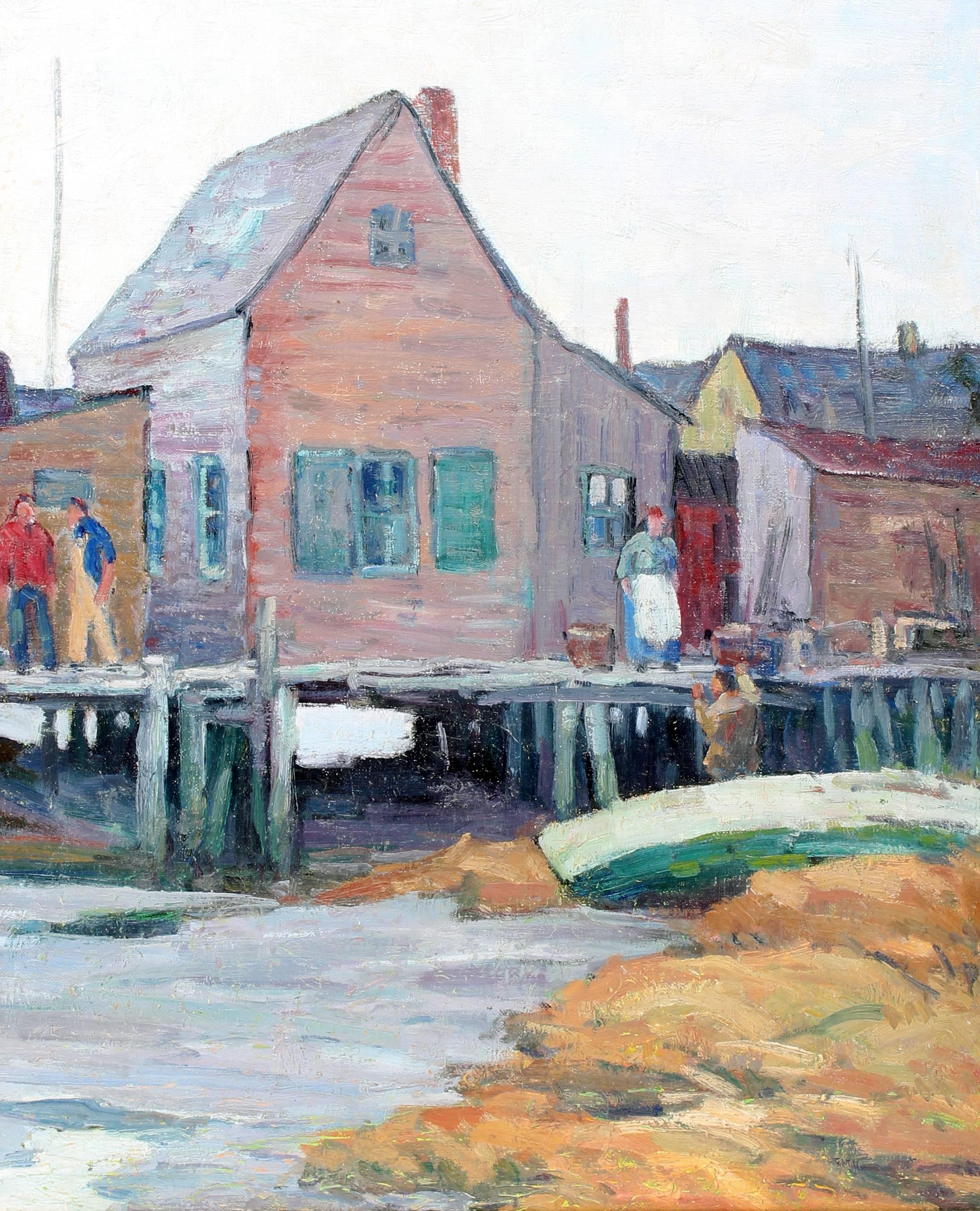 George Renouard Figurative Painting - Provincetown Fishing Pier