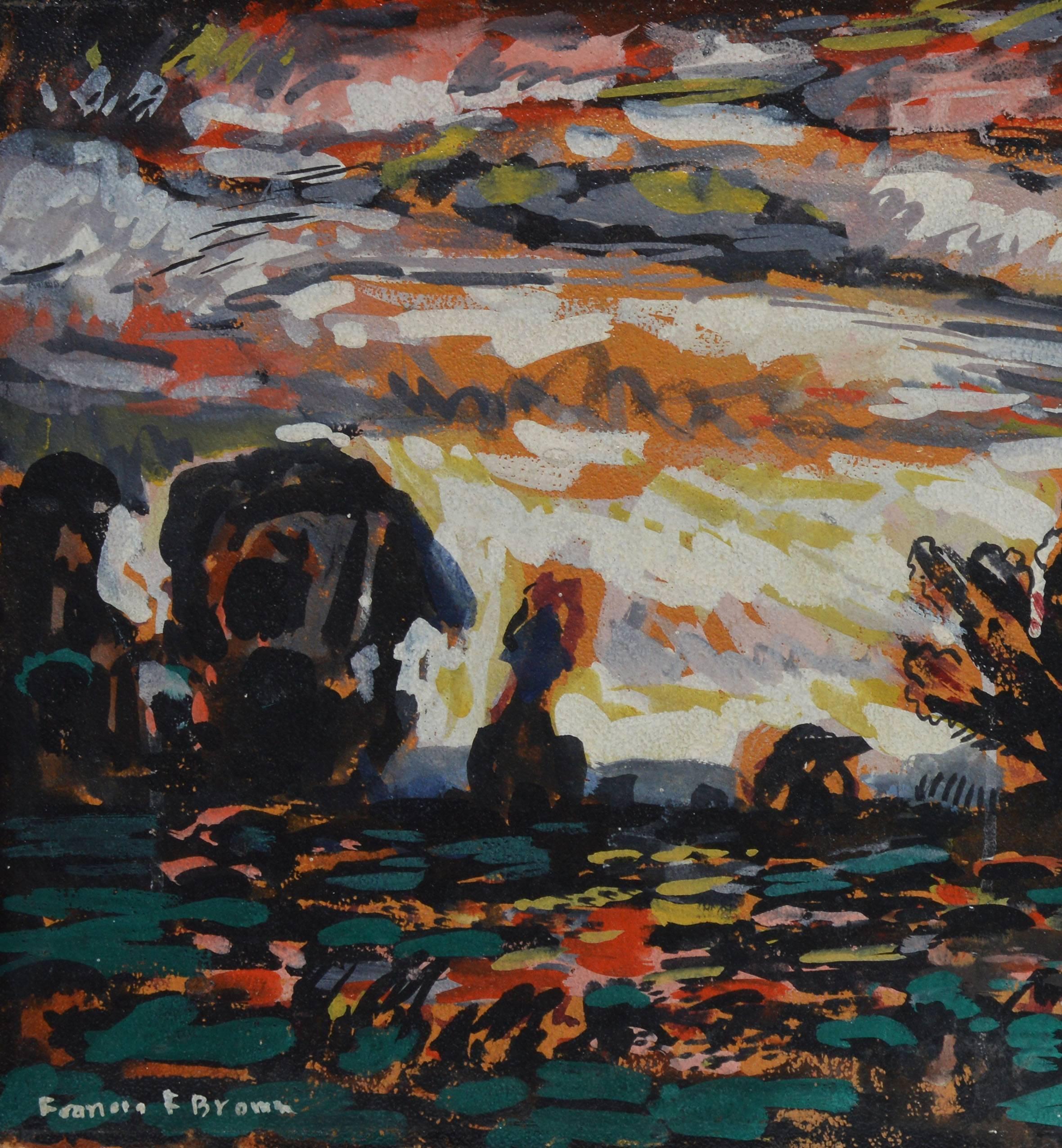 Modernist Stormy Landscape by Francis Focer Brown 1