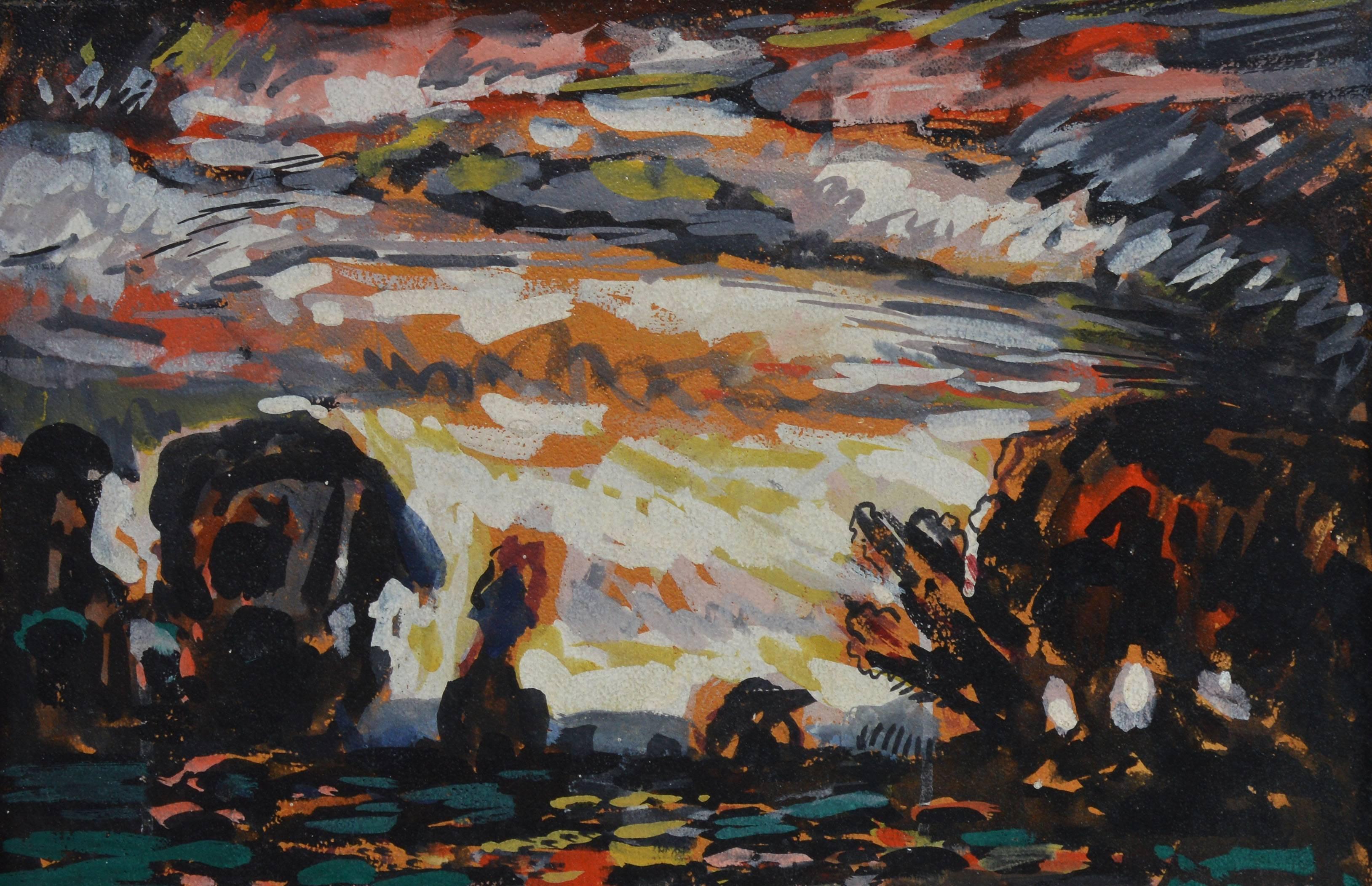 Modernist Stormy Landscape by Francis Focer Brown 2