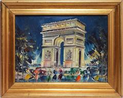 Paris School Street Scene, Arc de Triomphe