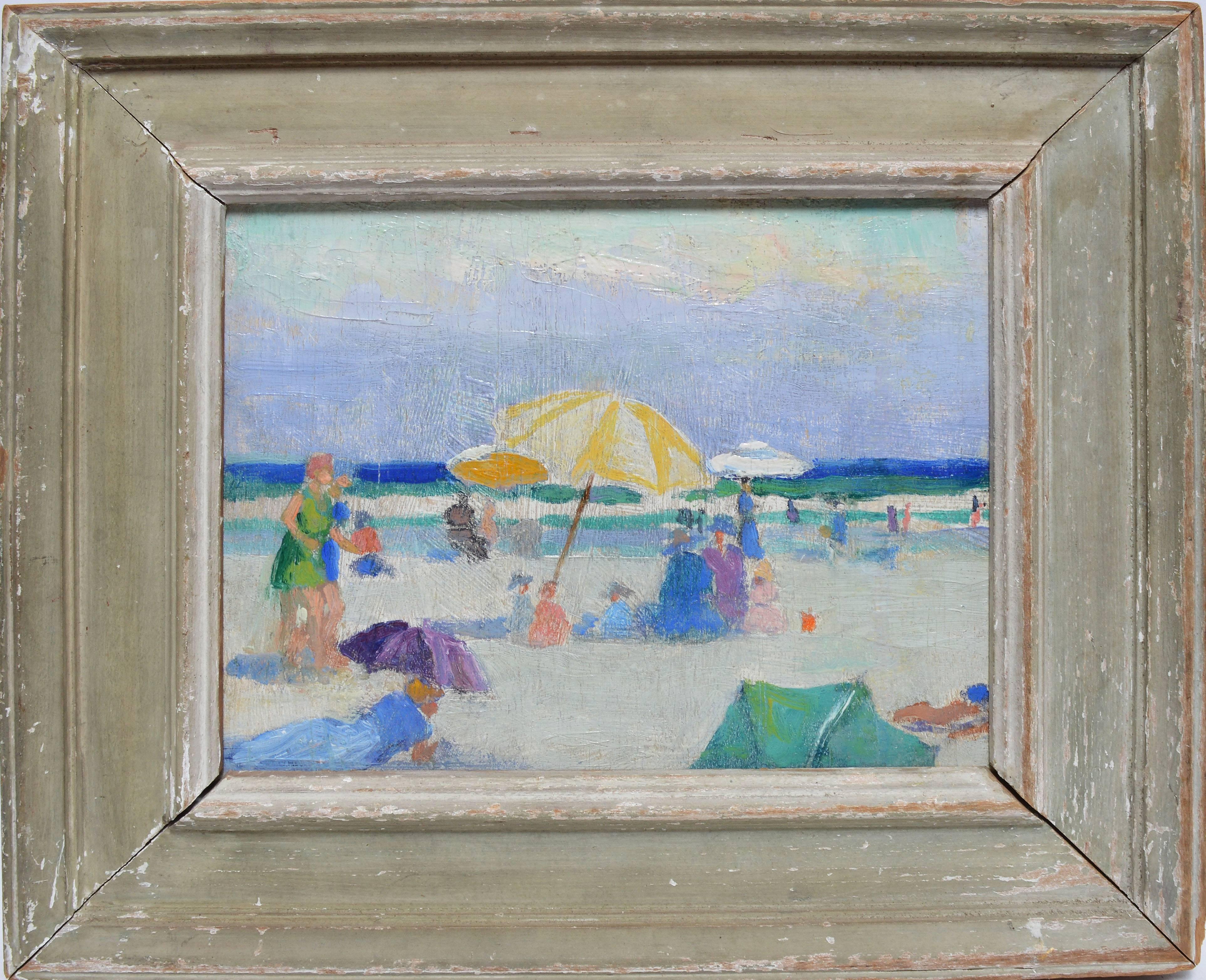 Paulette Victorine J. Van Roekens Landscape Painting - Summer Day at the Beach