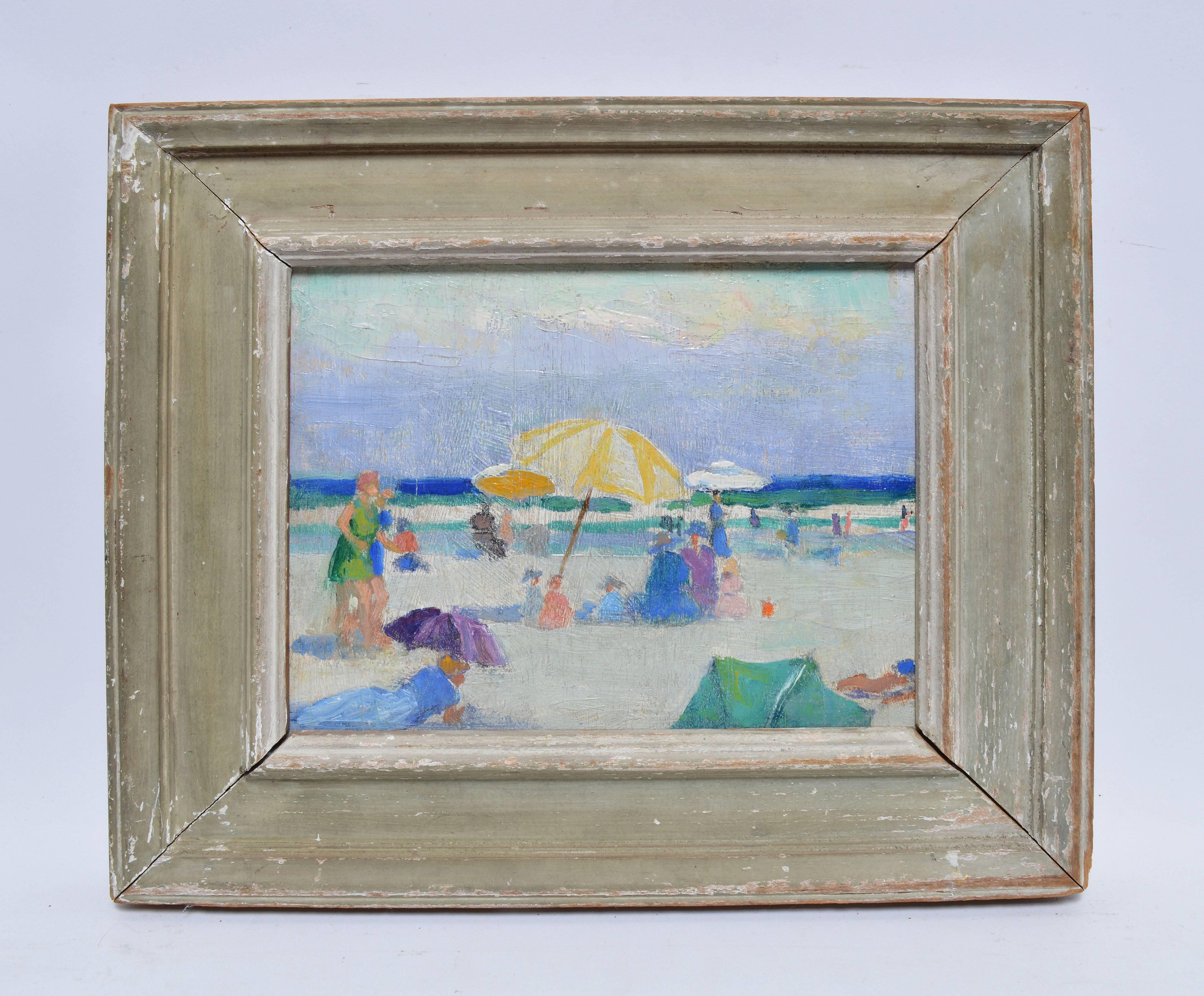 Summer Day at the Beach - Painting by Paulette Victorine J. Van Roekens