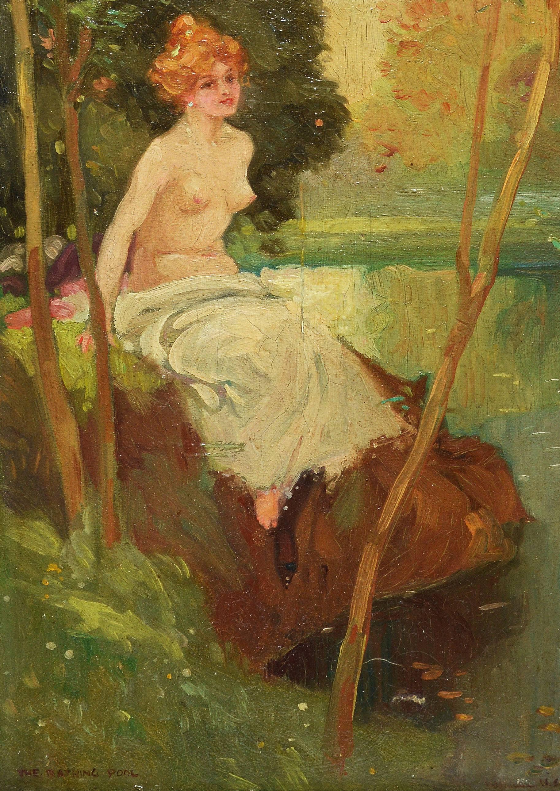 Nude in a Forest - Impressionist Painting by Unknown
