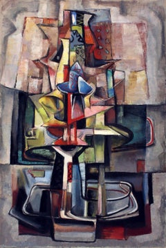 Listed Modern Cubist Composition