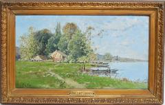 Lakeside Barbizon Landscape by Victor Viollet-le-Duc