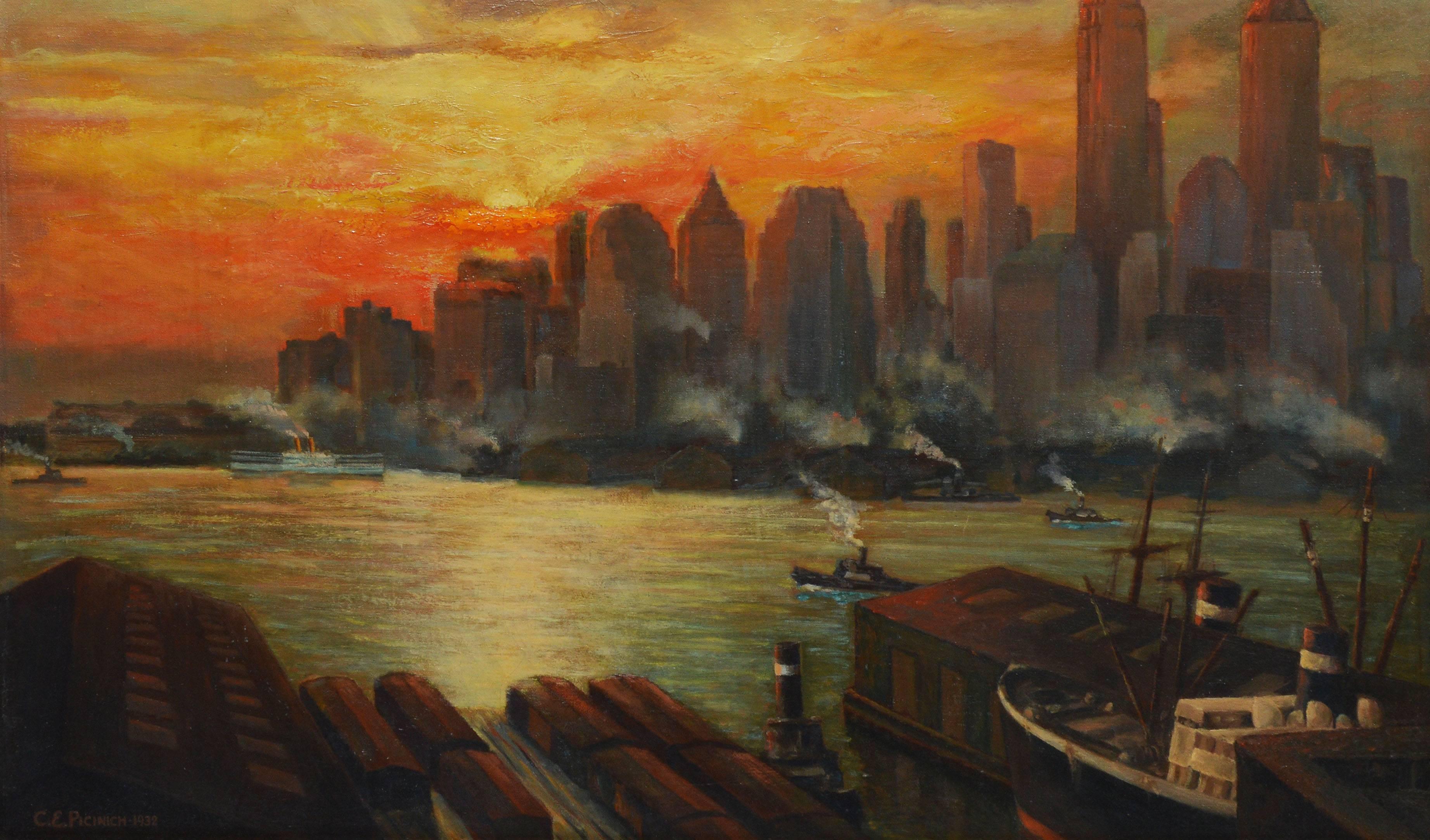 New York City Sunset View 1932  1