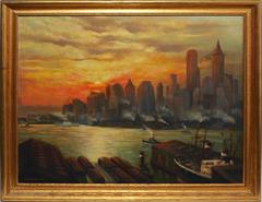 New York City Sunset View 1932