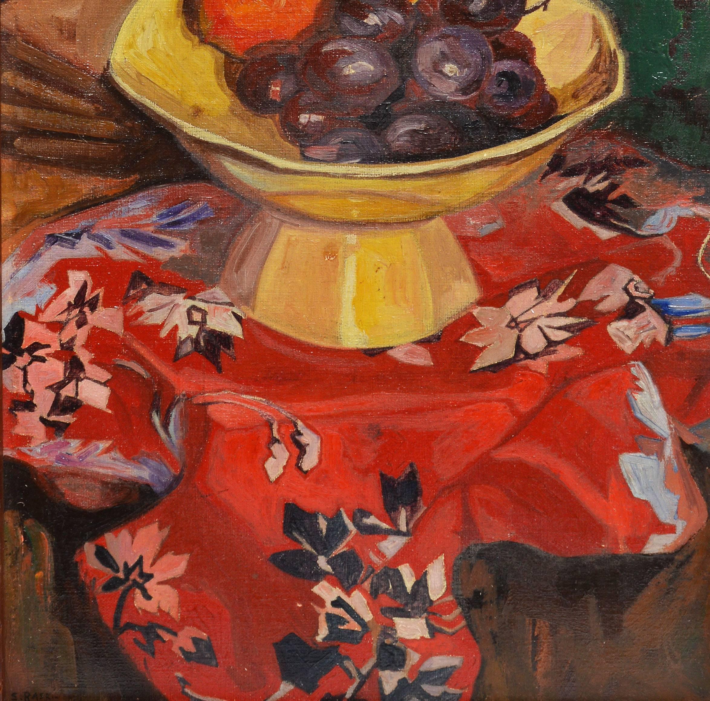 Modernist Fruit Still Life by Saul Raskin 1