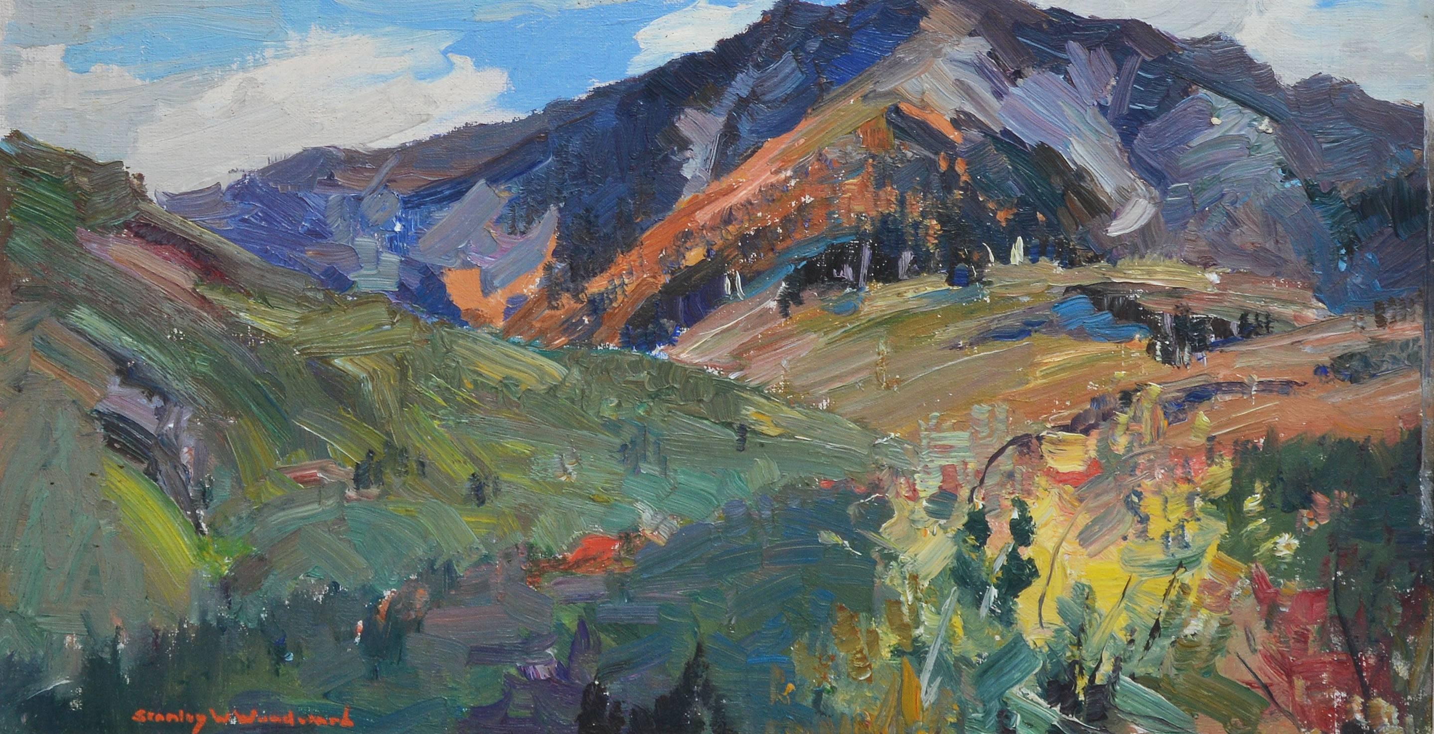 The Mountainside by Stanley Woodward - Gray Landscape Painting by Stanley Wingate Woodward