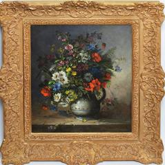 Antique Flower Still Life by Eugene Henri Cauchois