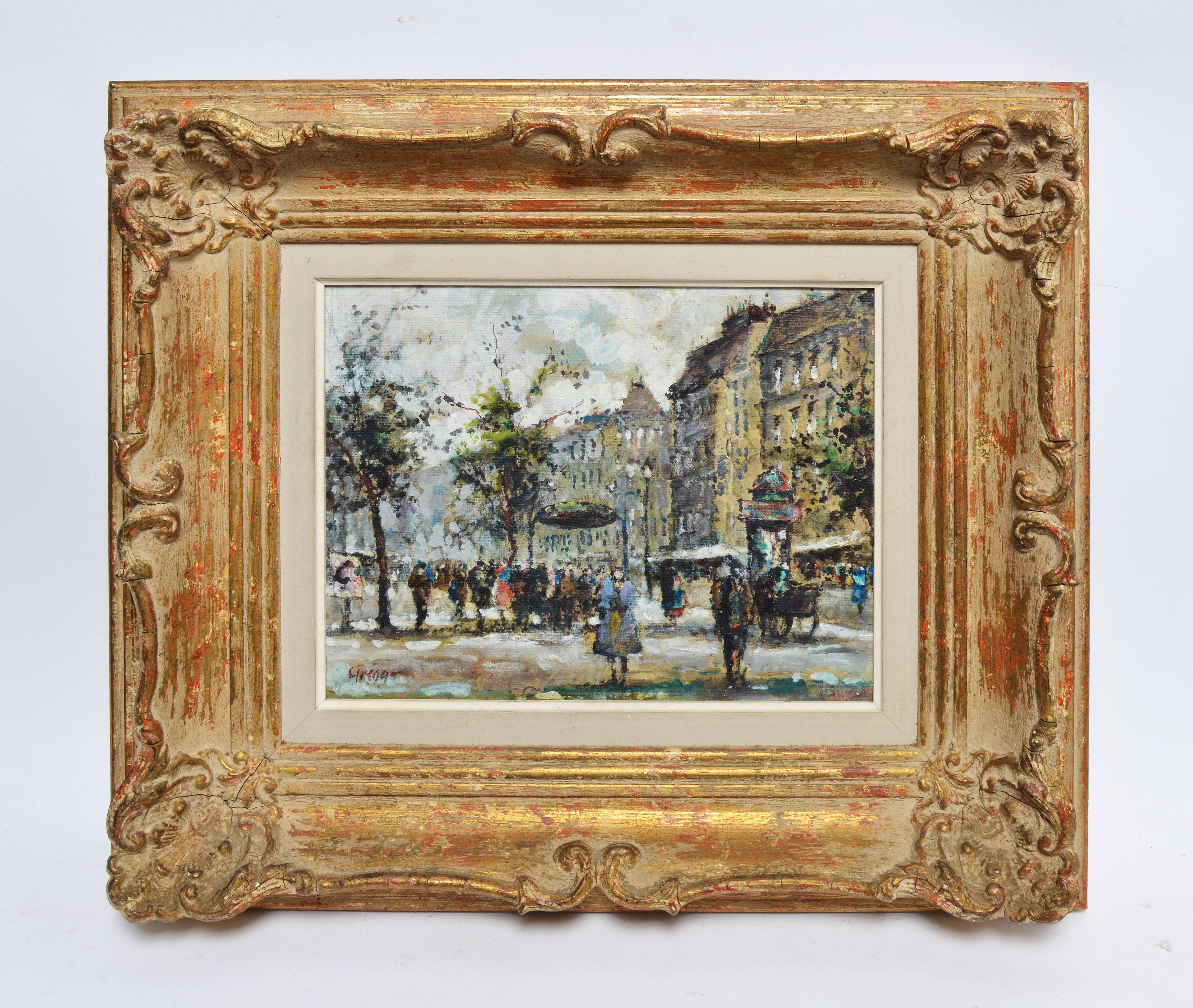 Paris School Impressionist Street view of Montparnasse - Painting by Unknown