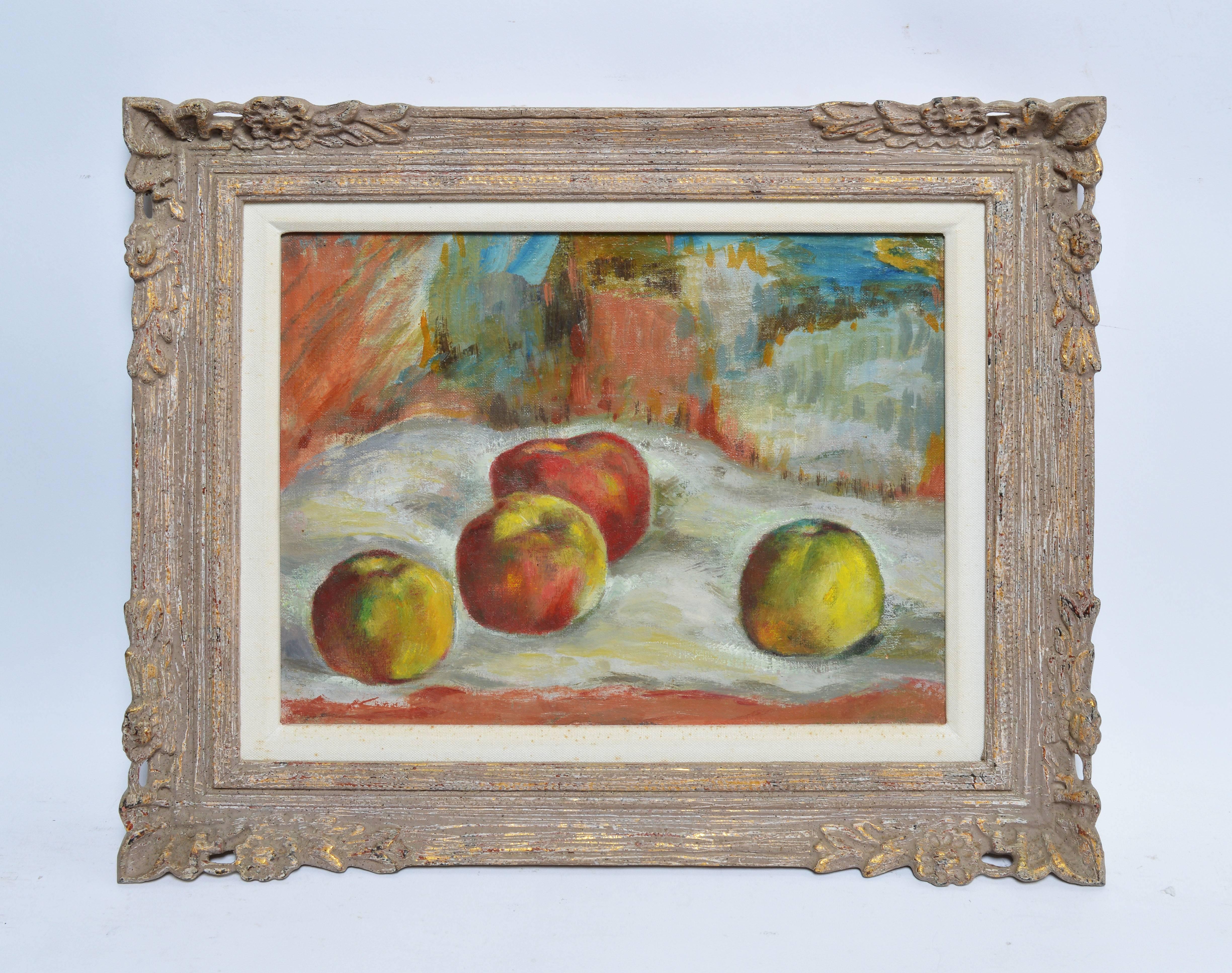 Modernist Apple Still Life - Painting by Unknown