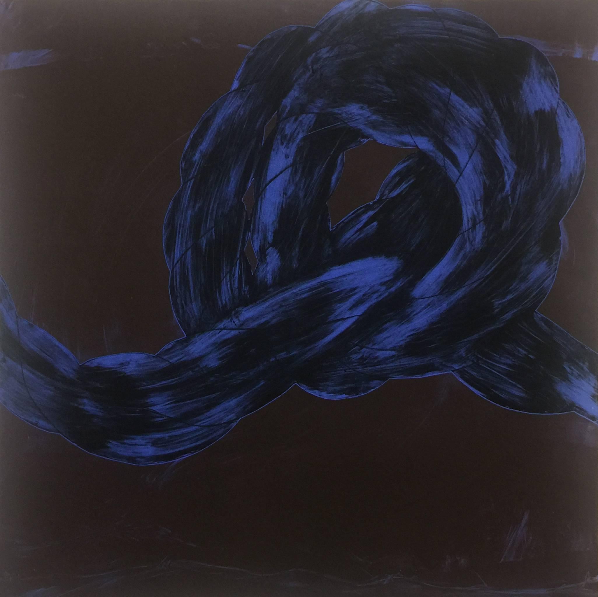 Kathleen Sherin Figurative Print – Blauer Blues Melody 1
