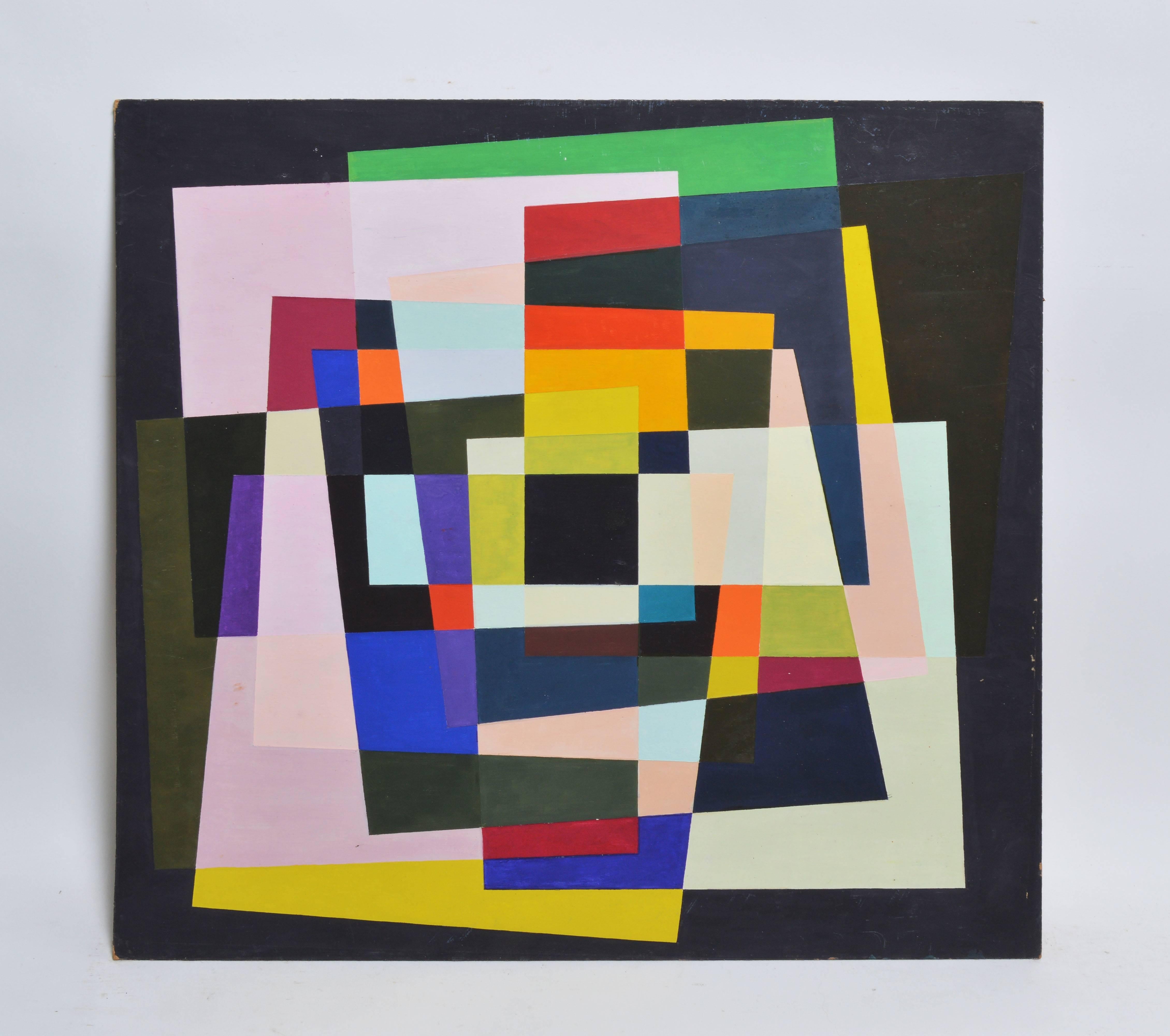 Unknown Abstract Painting - Mid Century Hard Edge Abstract