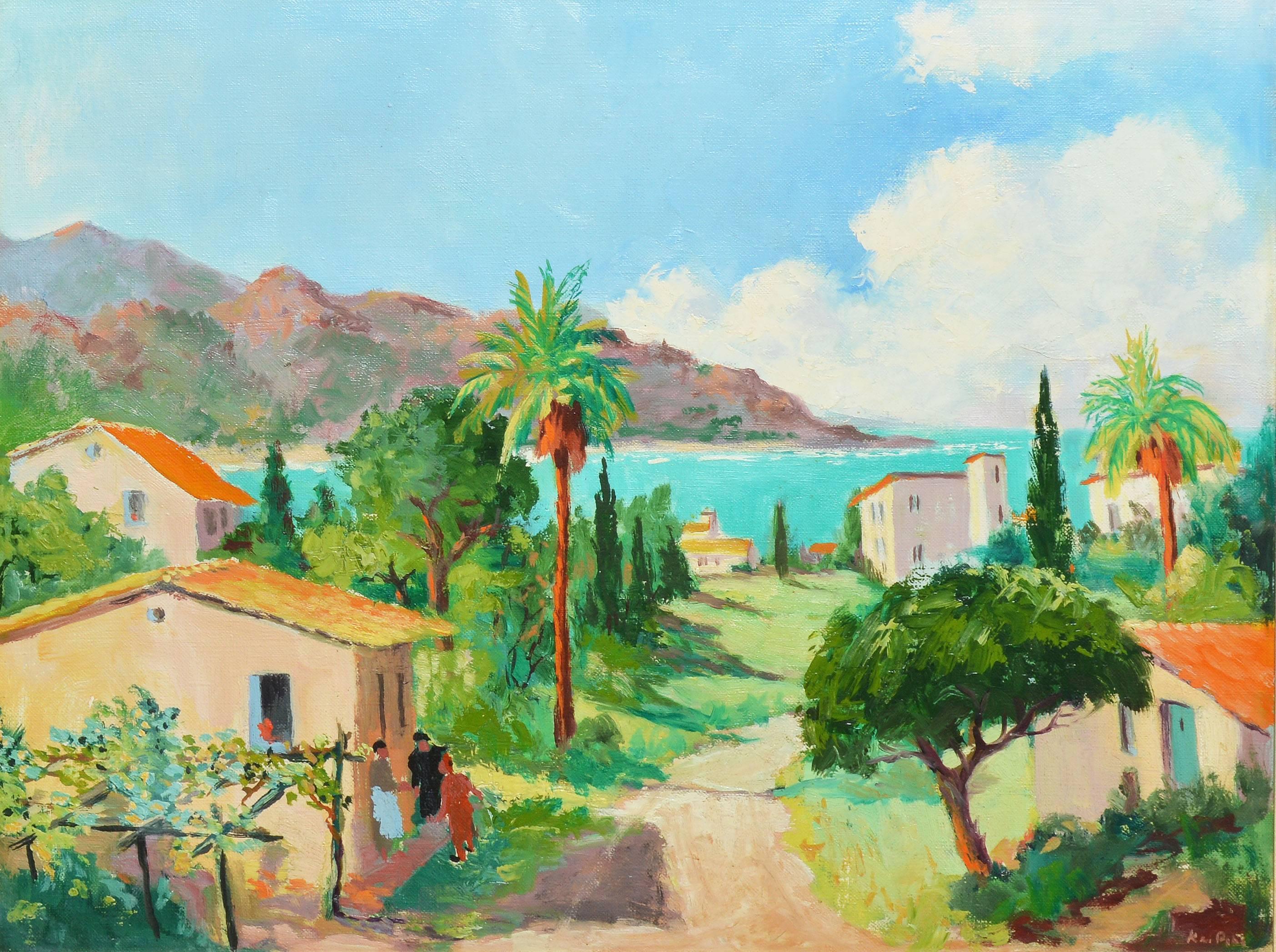 Mediterranean Beach View - Impressionist Painting by Unknown