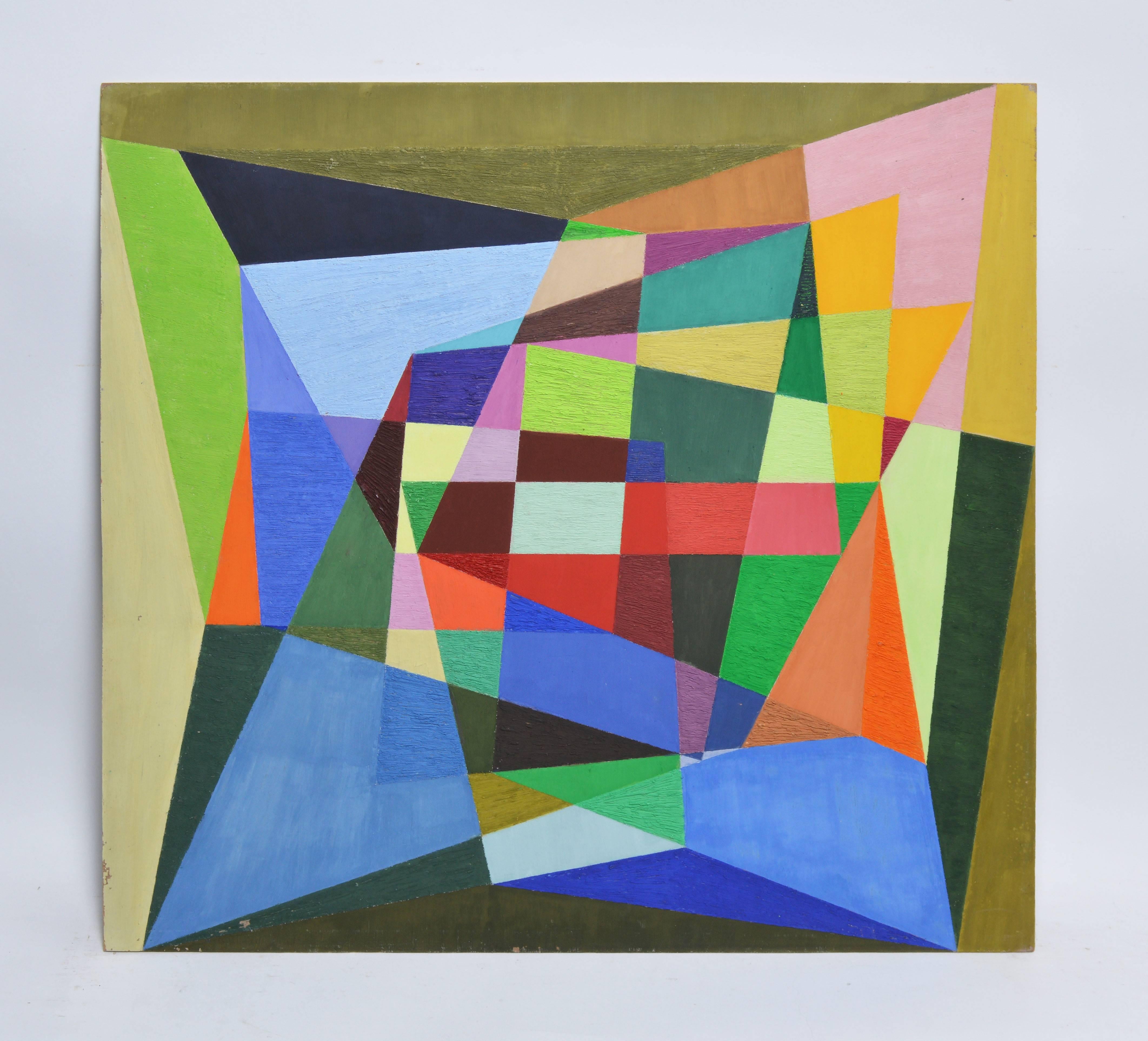 geometric abstract oil painting