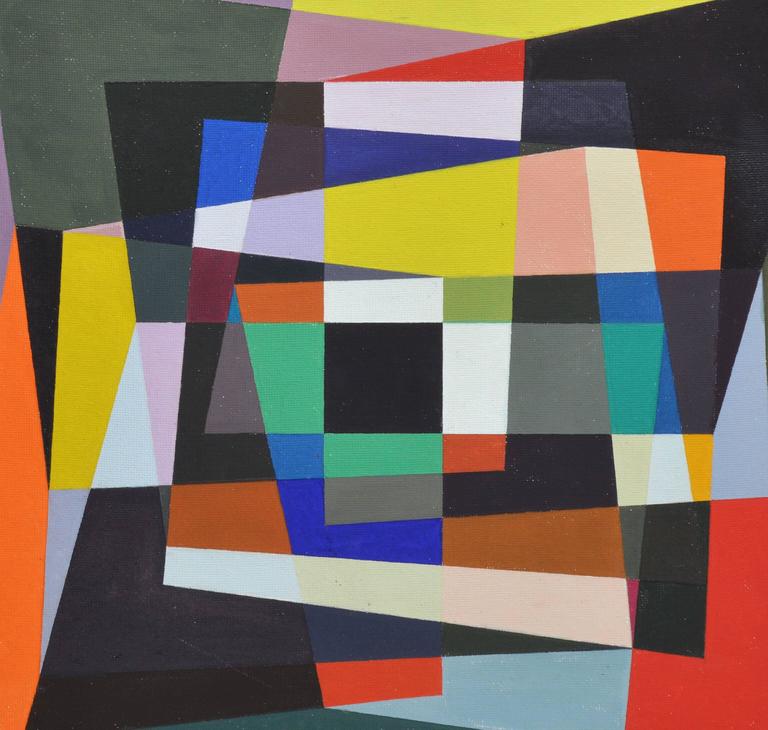 Unknown Mid Century Hard Edge Abstraction, Painting For Sale at 1stdibs