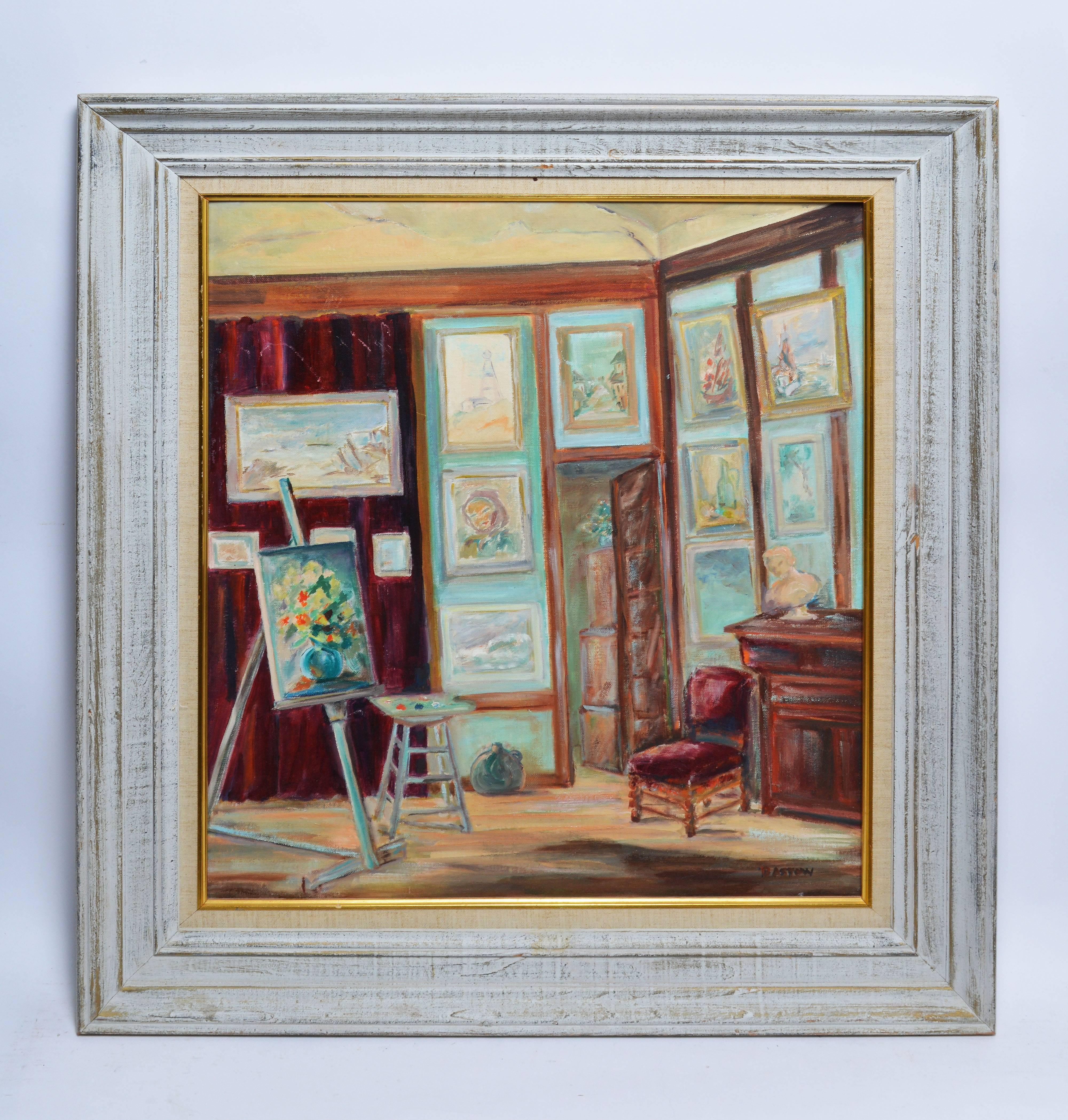 Gallery Interior View - Painting by Michael Bastow
