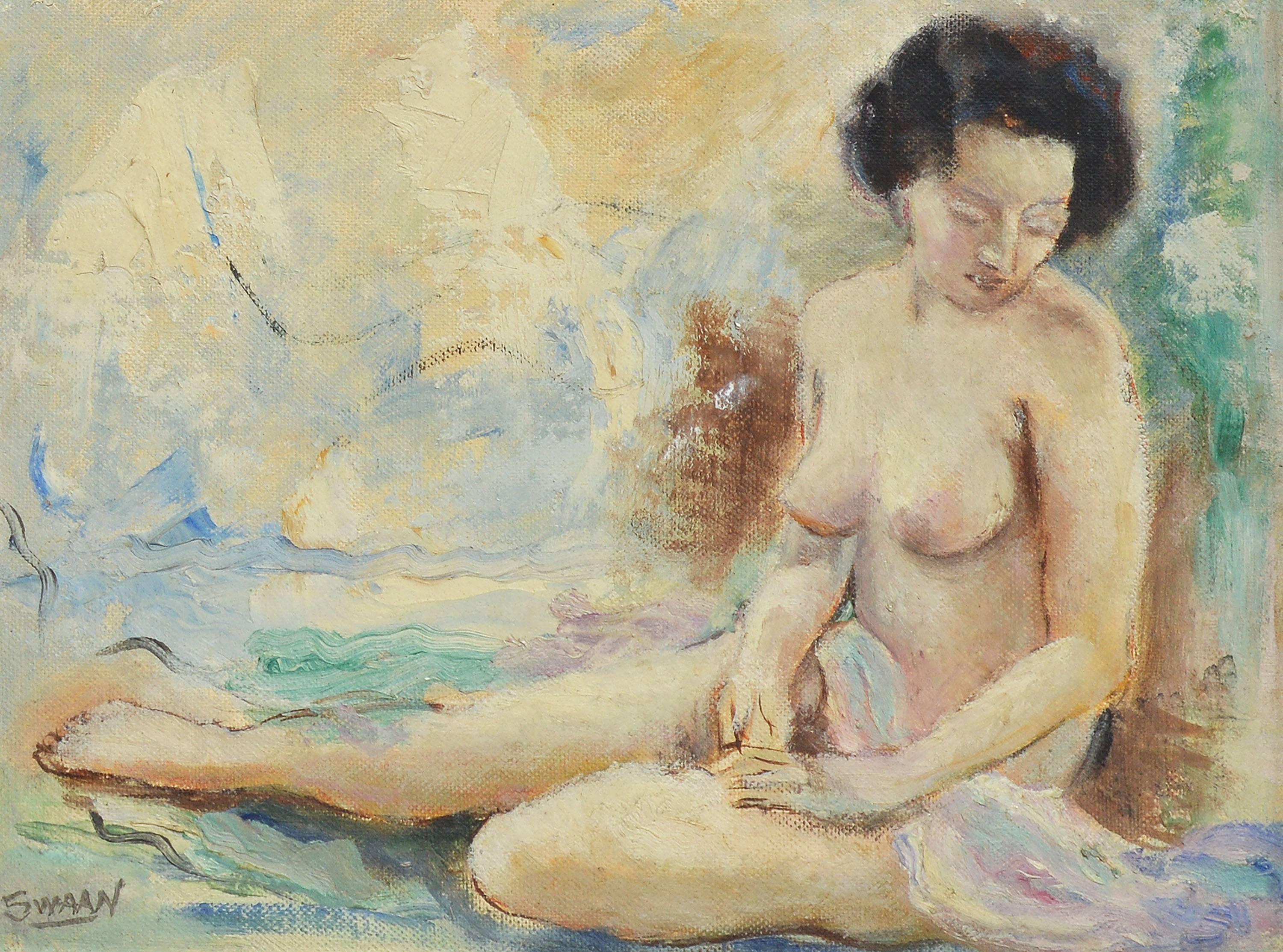 Nude Study by Swann - Impressionist Painting by Unknown
