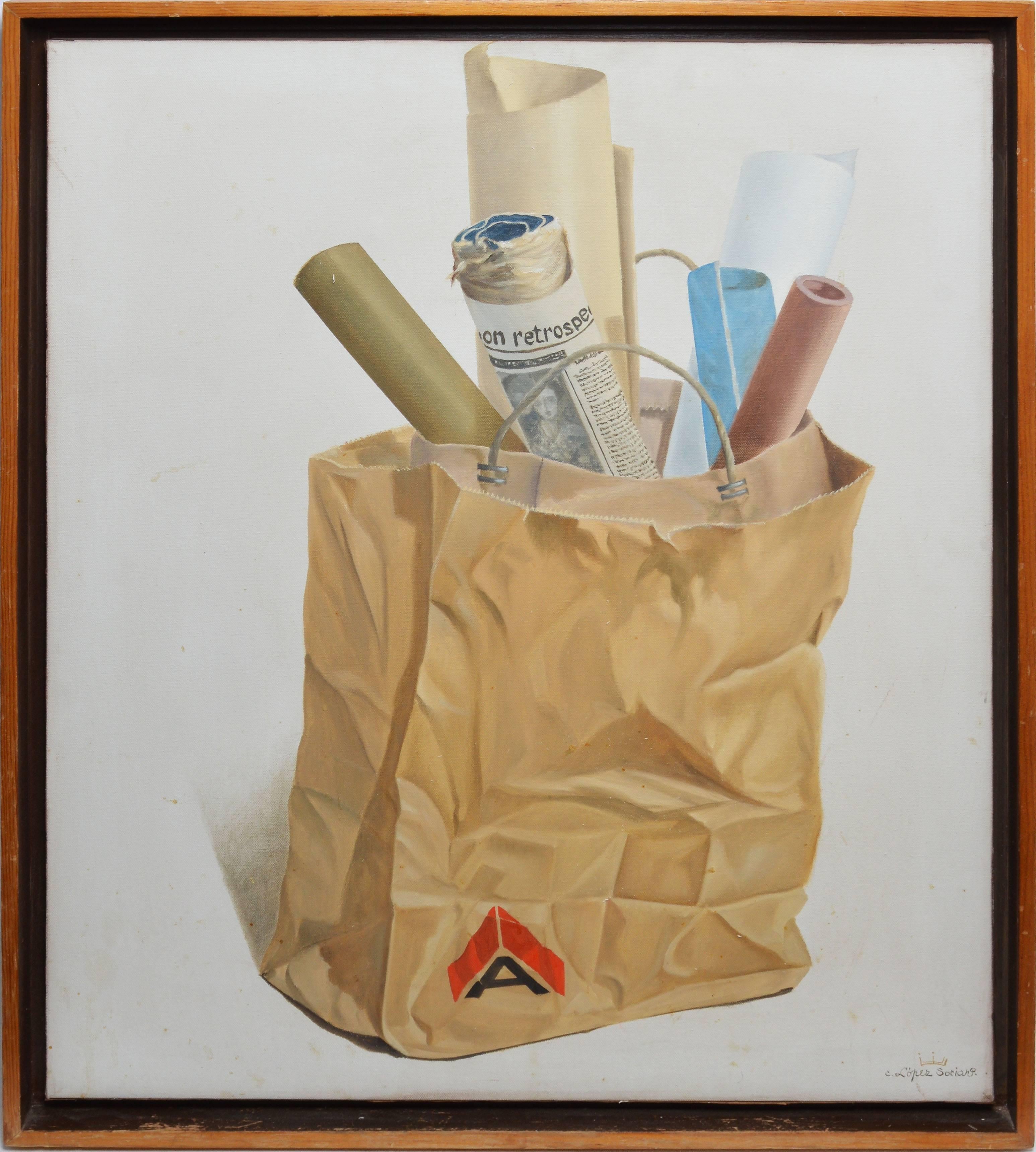 Unknown Still-Life Painting - The Artist's Shopping Bag