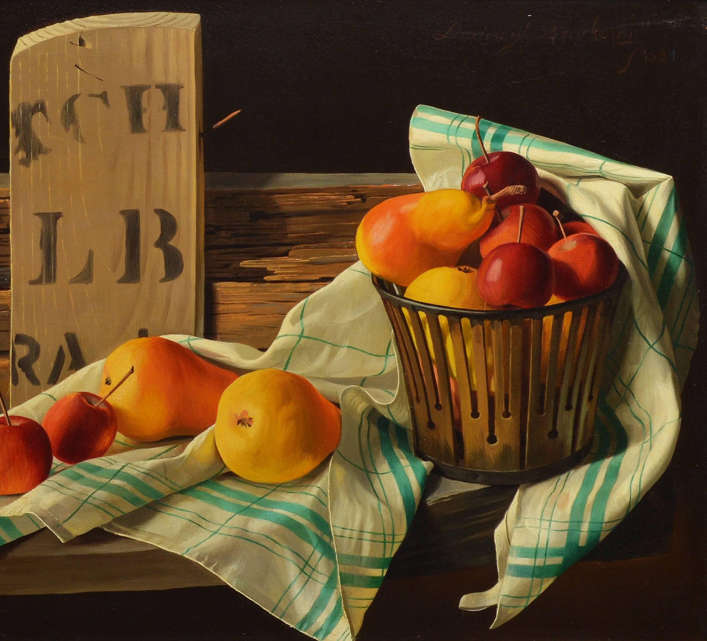 Trompe L'Oeil Fruit Still Life by Lodewijk Bruckman 1