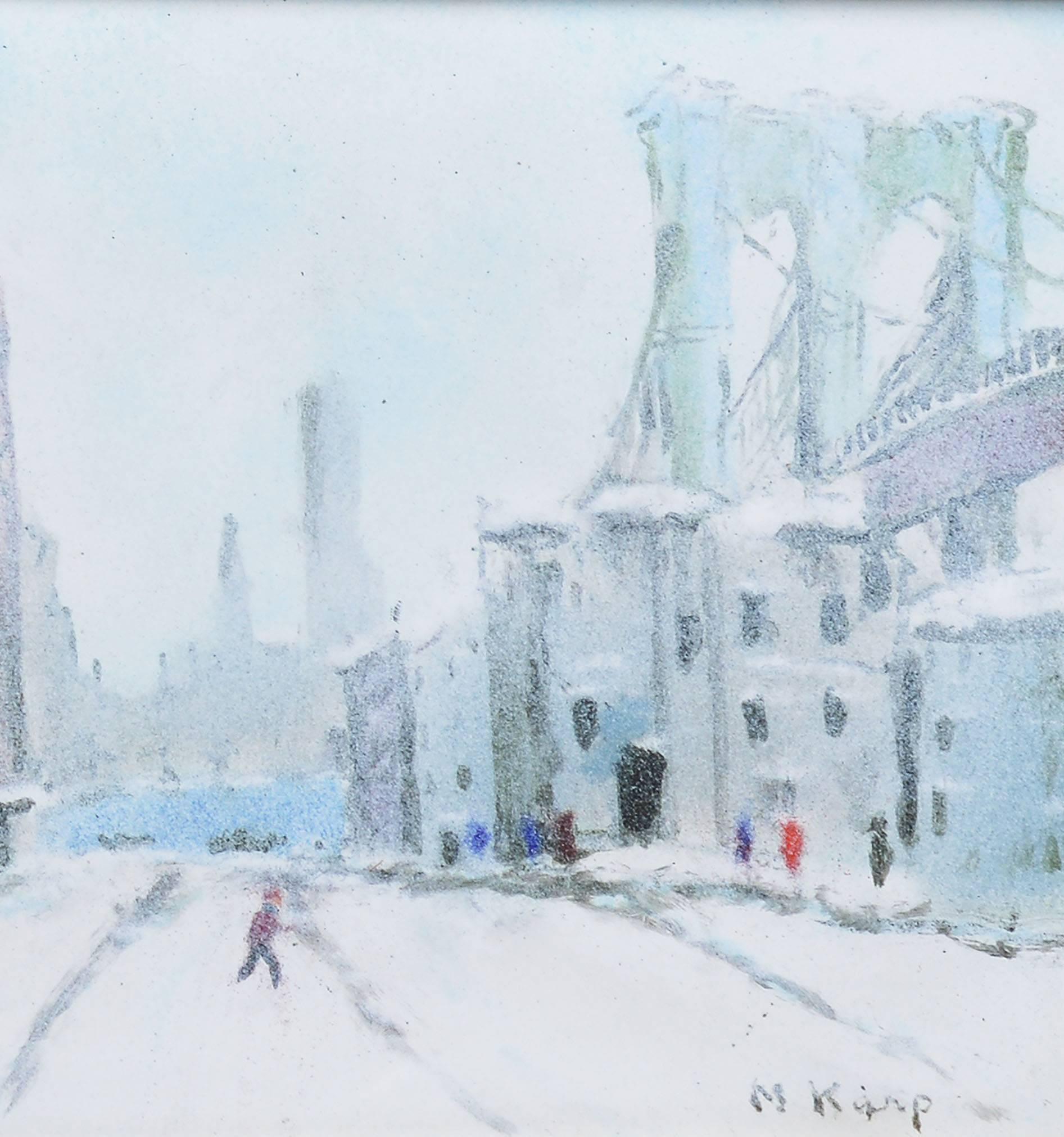 View of New York City in Winter with the Brooklyn Bridge by Max Karp 1