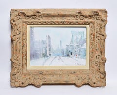 View of New York City in Winter with the Brooklyn Bridge by Max Karp