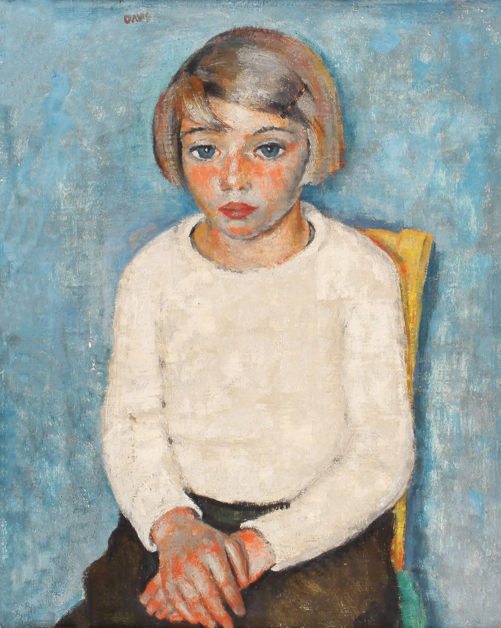 Portrait of a Young Girl - Painting by Unknown