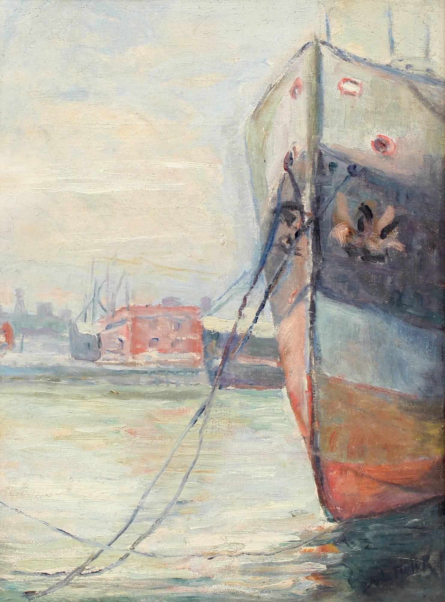Landscape Painting de A.J. Firlik - Puerto de Búfalo Años 20